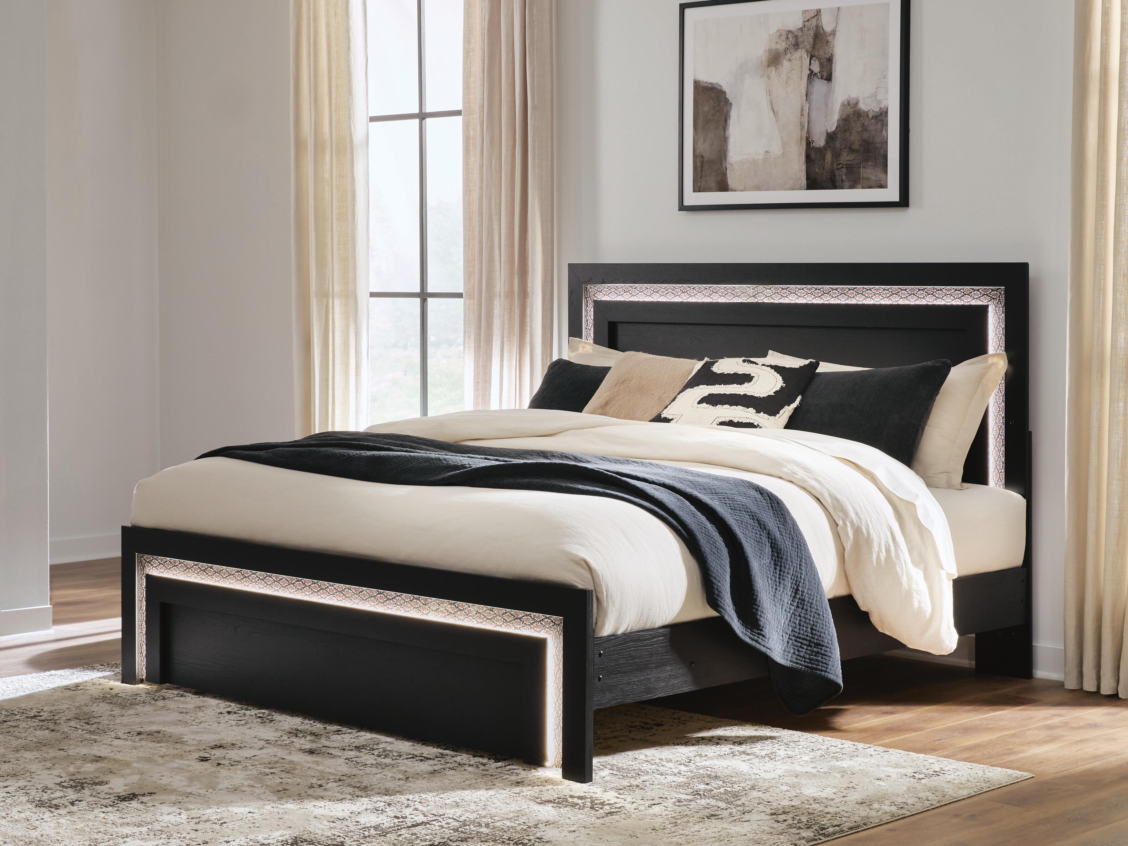 Best Furniture Outlet - Ashley Furniture - Shoralli Bedroom - King Panel Bed / Black - B2611B17