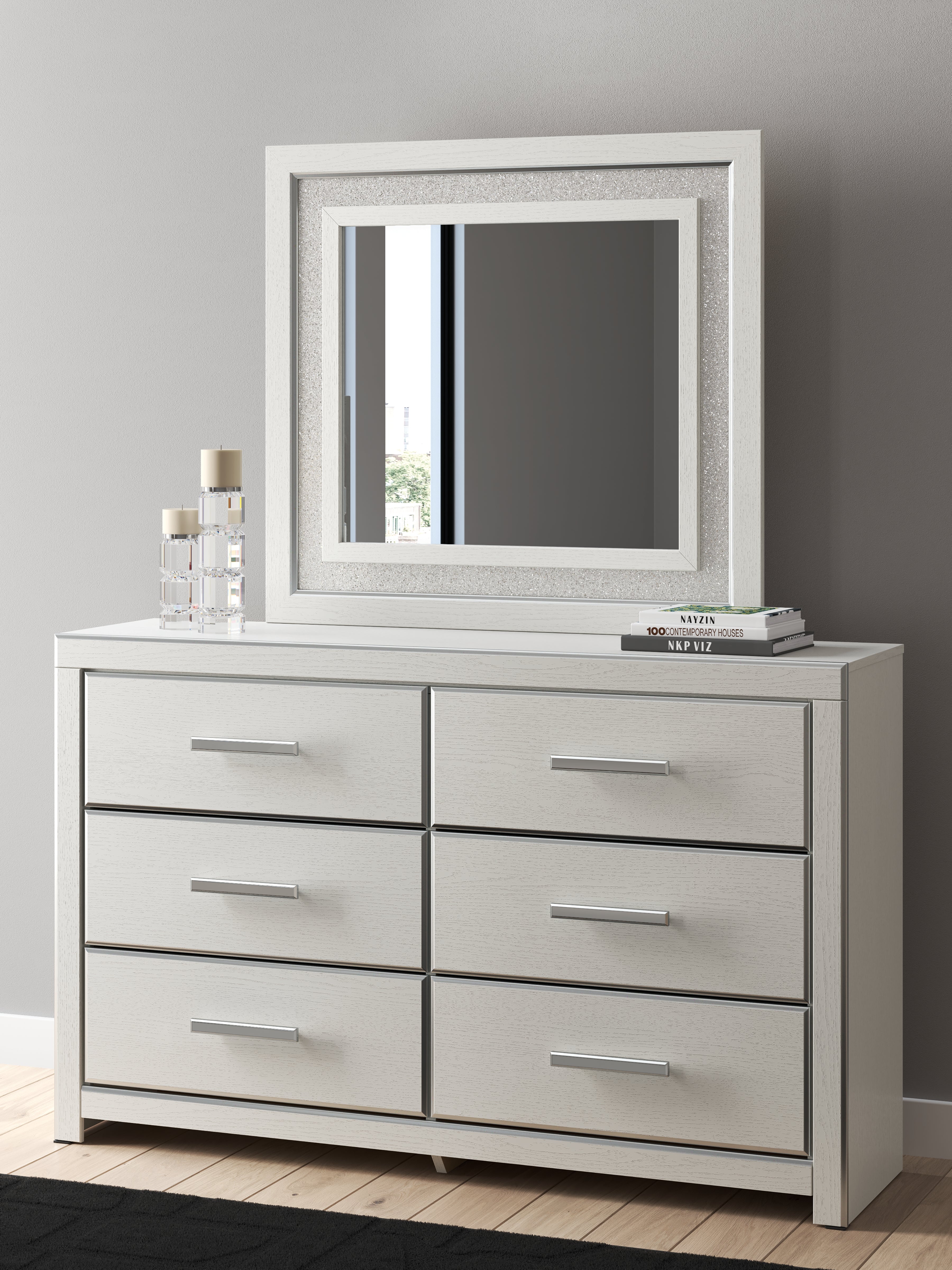 Best Furniture Outlet - Ashley Furniture - Zuraleus Bedroom - Dresser and Mirror / White - PCB3381B1