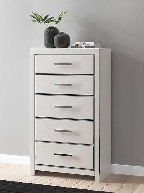 Best Furniture Outlet - Ashley Furniture - Zuraleus Bedroom - Five Drawer Chest / White - PCB3381-46