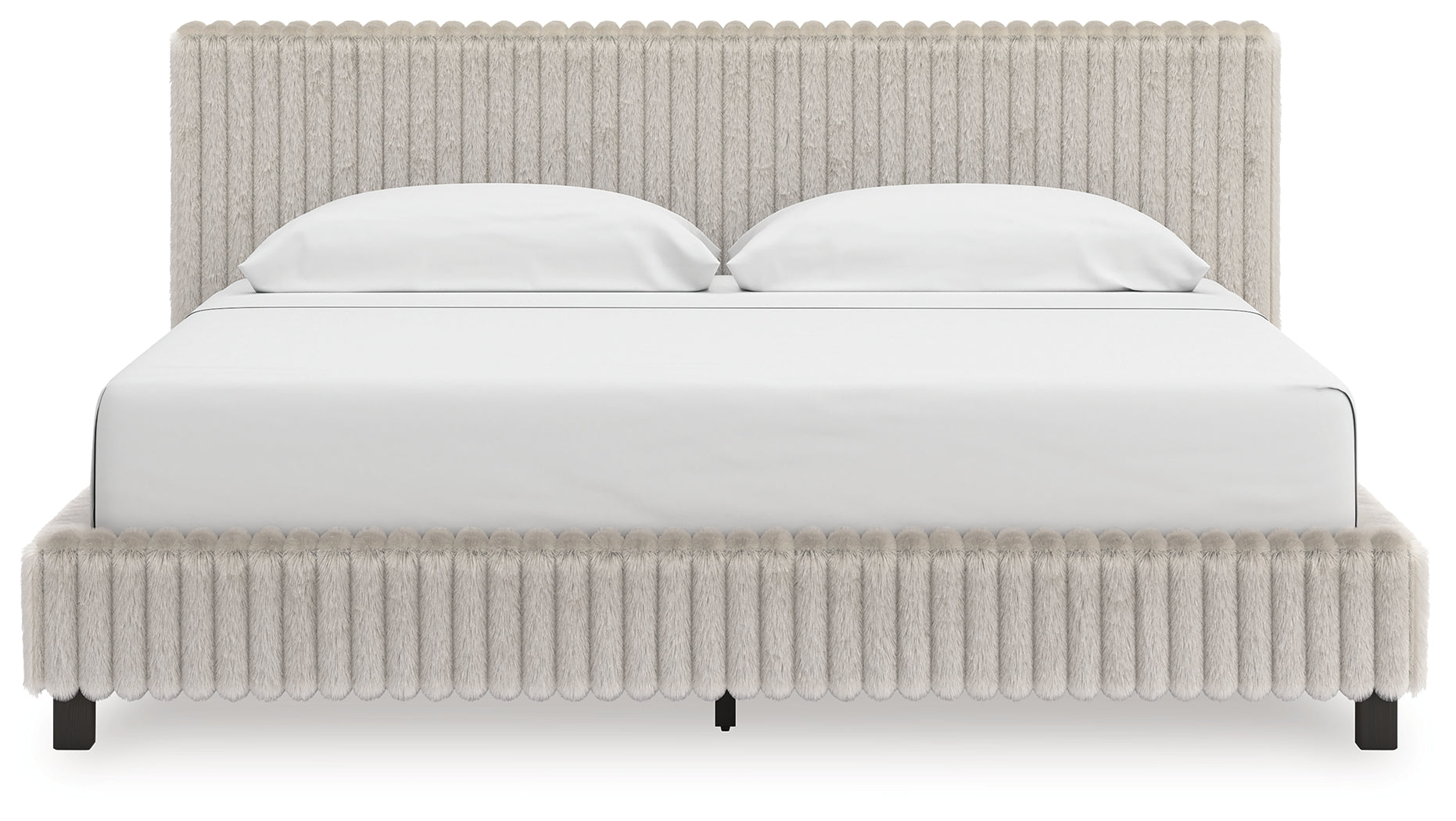 Best Furniture Outlet - Ashley Furniture - Zuraleus Bedroom - King Upholstered Bed / White - PCB3381B13