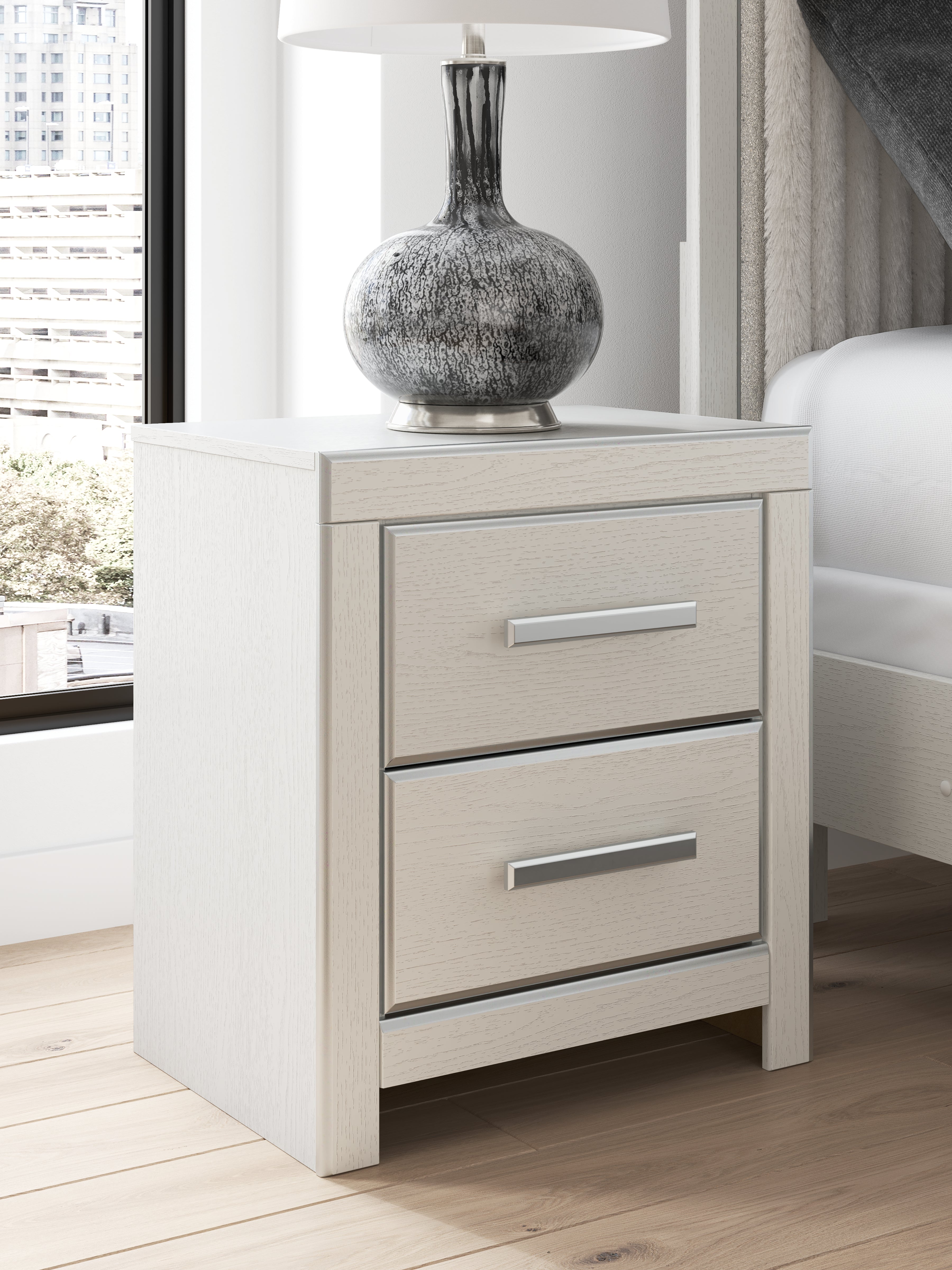 Best Furniture Outlet - Ashley Furniture - Zuraleus Bedroom - Two Drawer Night Stand / White - PCB3381-92