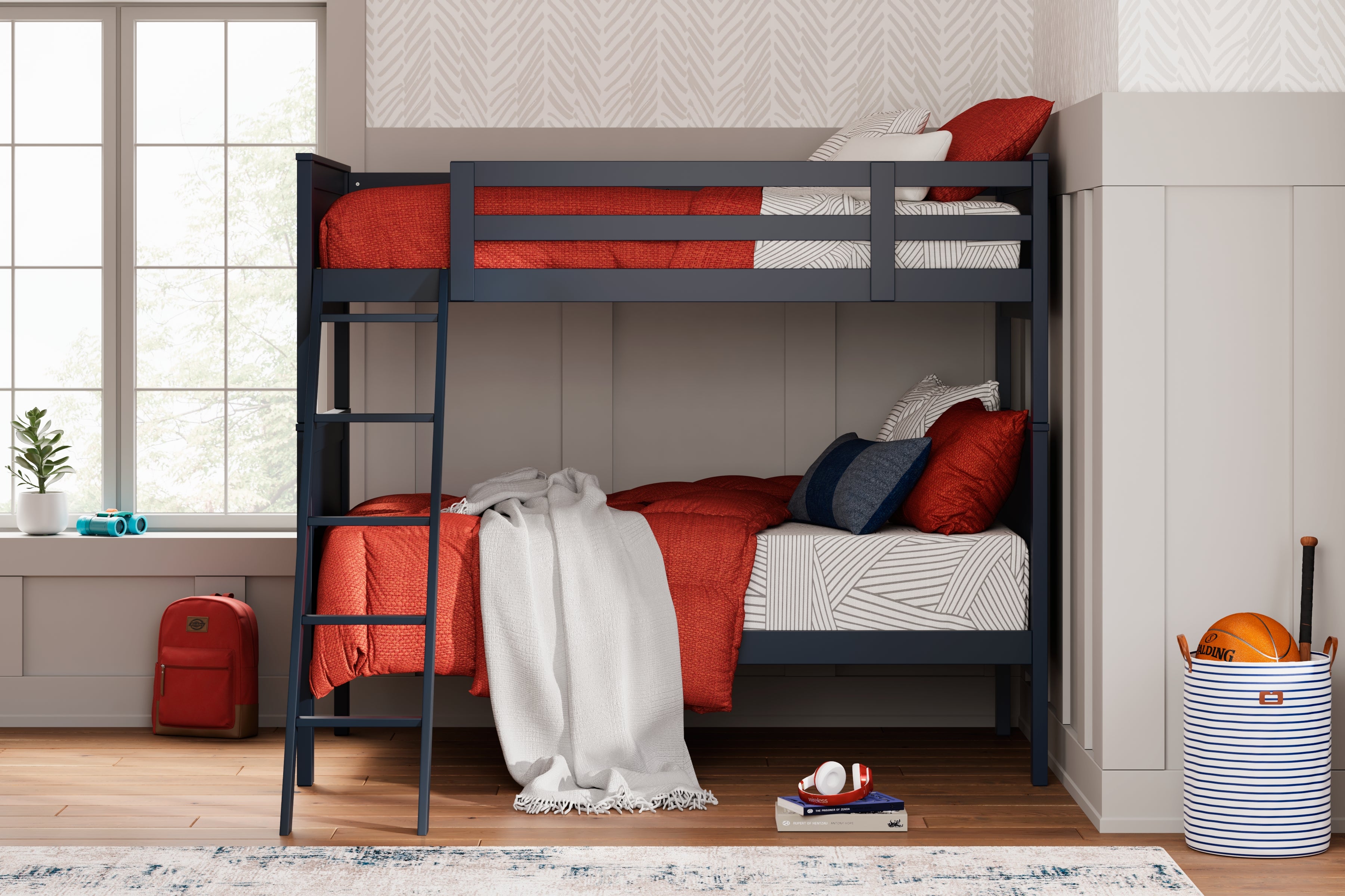 Best Furniture Outlet - Ashley Furniture - Nextonfort Bedroom - Twin over Twin Bunk Bed with Mattresses / Multi - B396B12