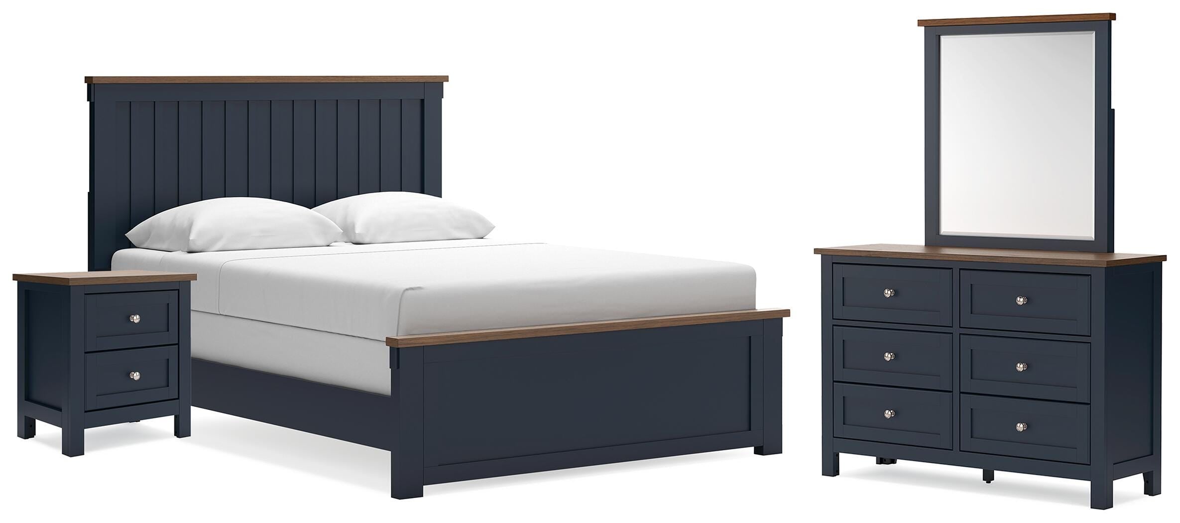 Best Furniture Outlet - Ashley Furniture - Landocken Queen Panel Bed, Dresser, Mirror and Nightstand - Queen Panel Bed, Dresser, Mirror and Nightstand - B414B18