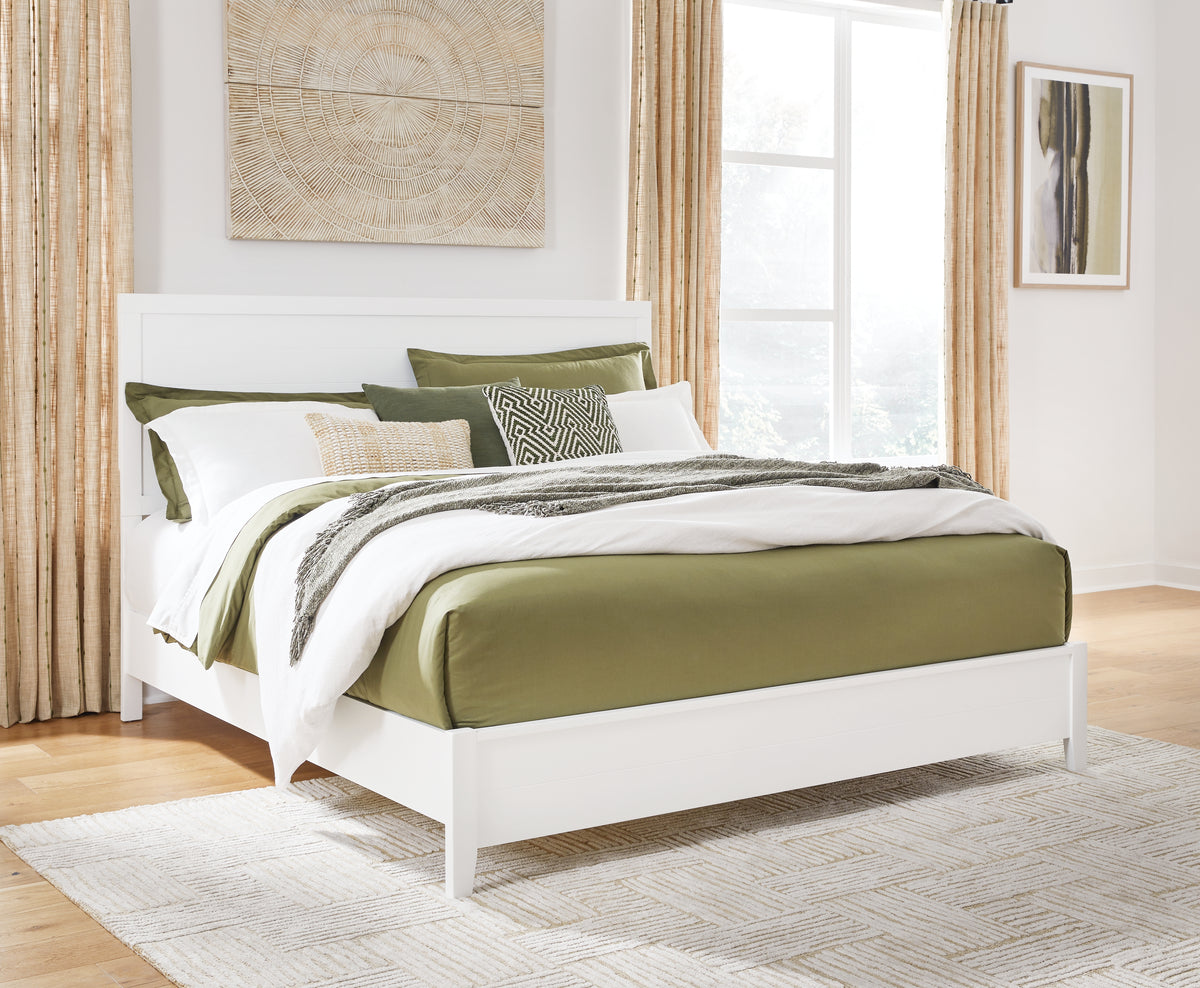 Best Furniture Outlet - Ashley Furniture - Binterglen Bedroom - King Panel Bed / White - B427B8