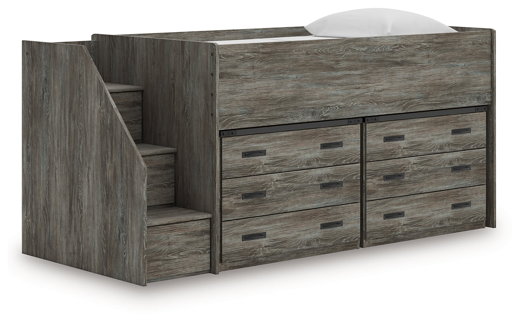 Frandern Twin Loft Bed with Bookcase Storage