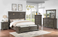 Bedroom with Storage Bench | Flinter King Bed with Dresser, Mirror, 2 Nightstands