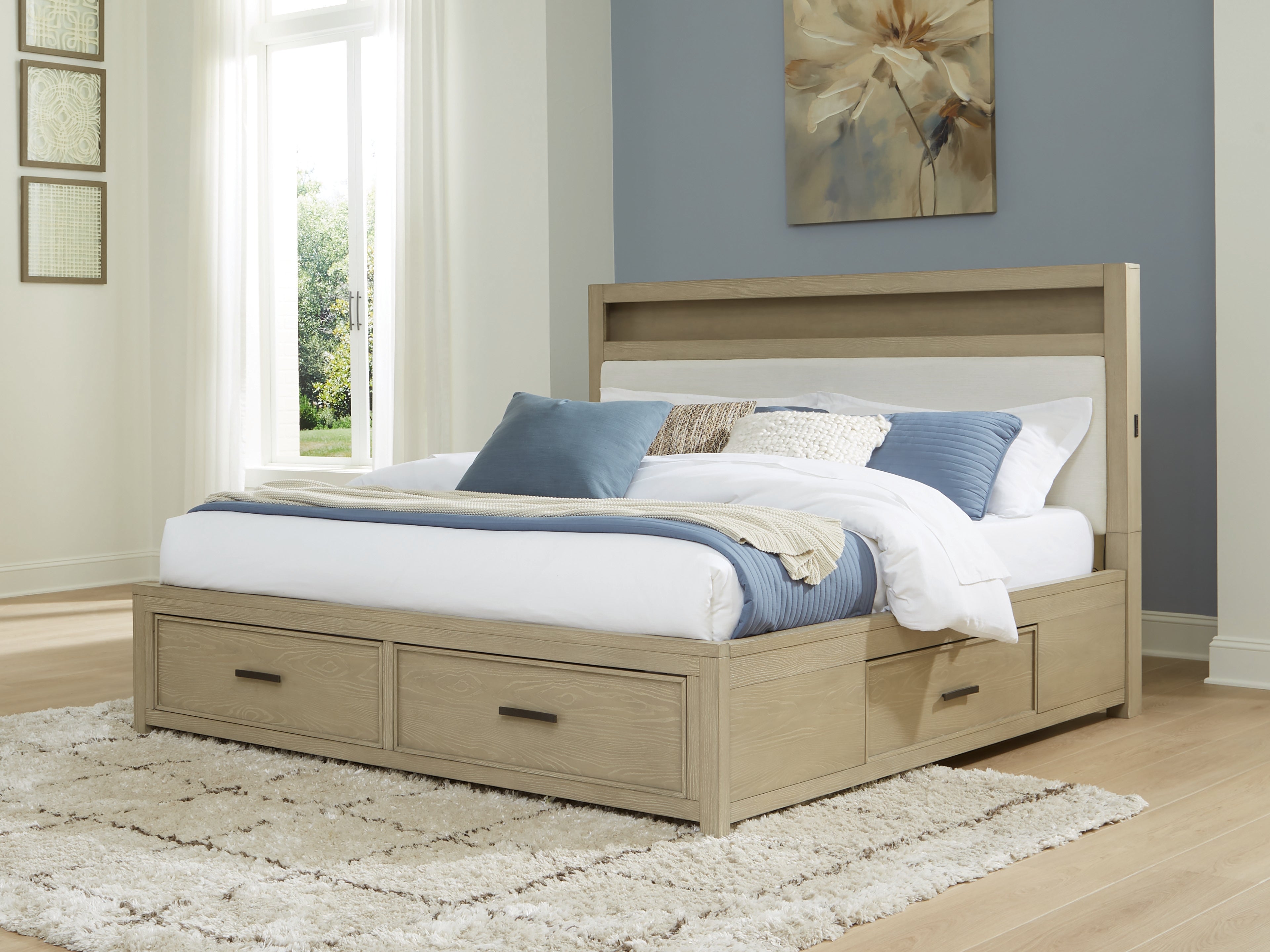 Best Furniture Outlet - Ashley Furniture - Calmoro Bedroom - King Bookcase Bed / Gray - B602B8