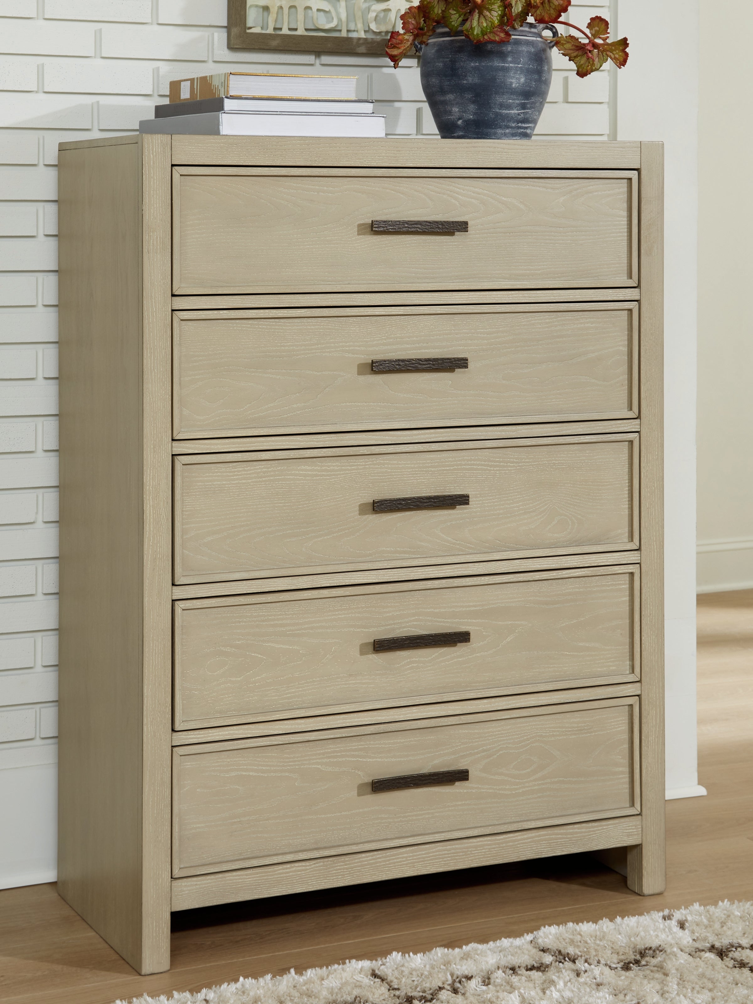 Best Furniture Outlet - Ashley Furniture - Calmoro Bedroom - Five Drawer Chest / Gray - B602-46