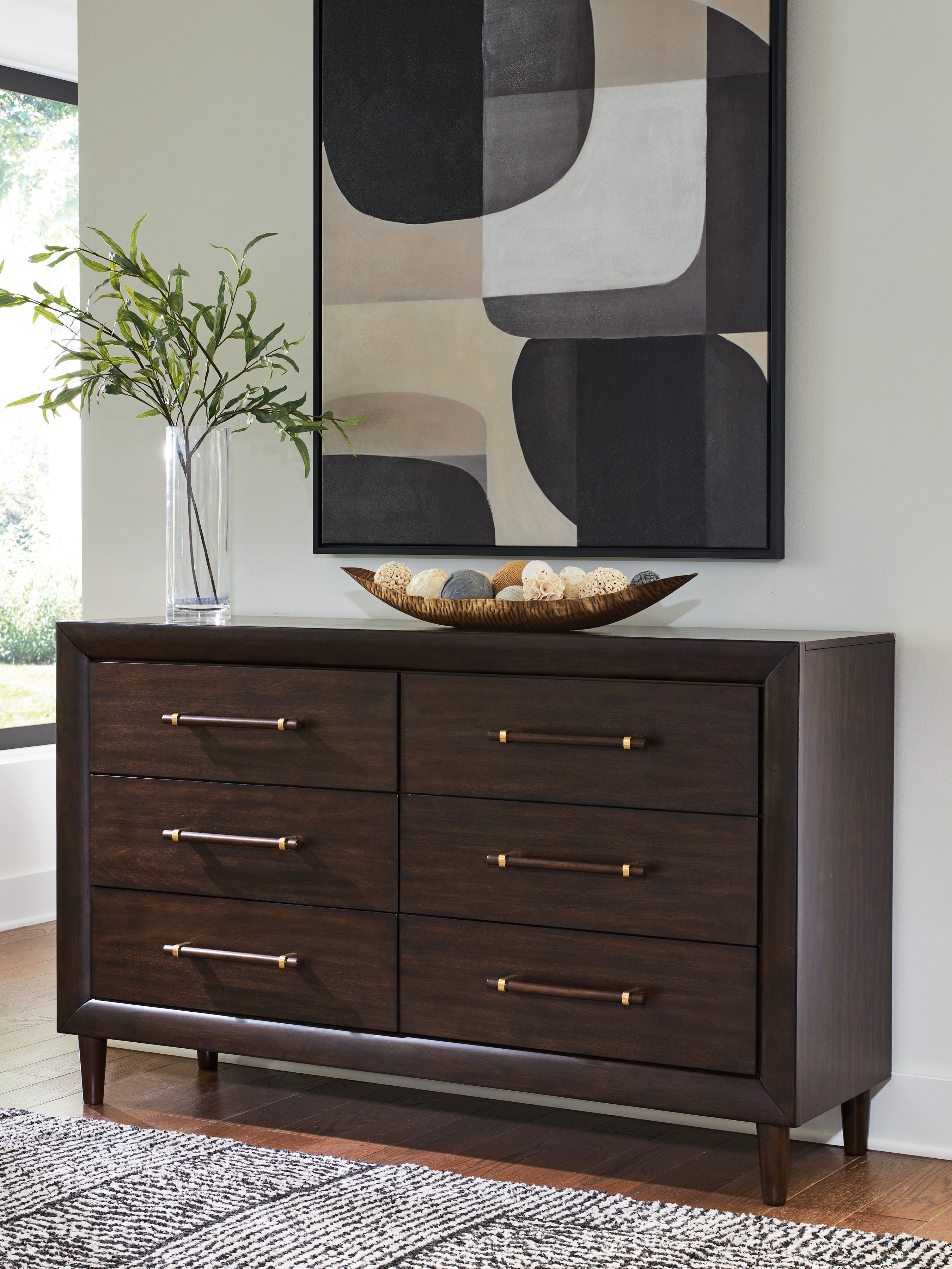 Best Furniture Outlet - Ashley Furniture - Dantenton Bedroom - Dresser / Merlot - B611-31
