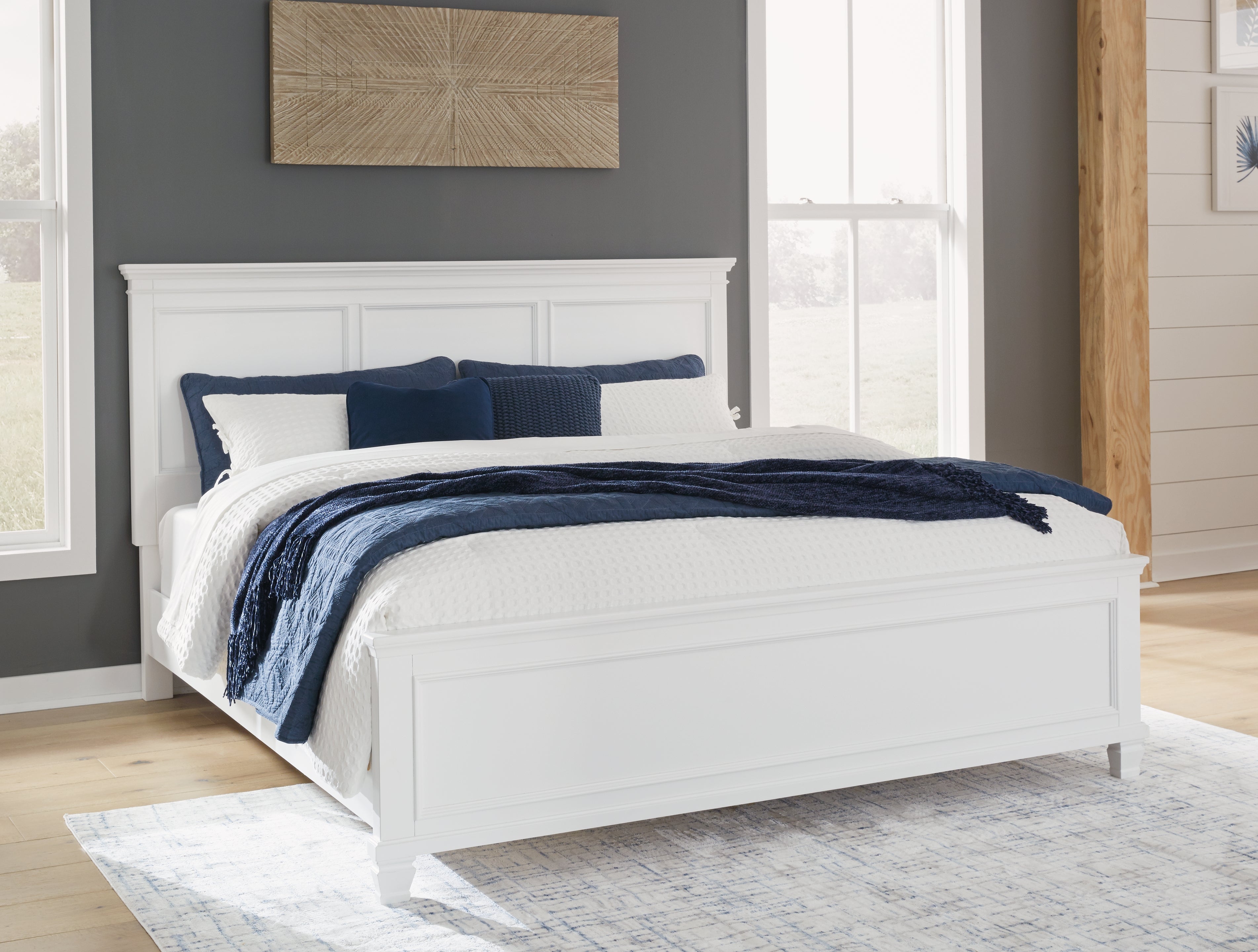 Best Furniture Outlet - Ashley Furniture - Fortman Bedroom - California King Panel Bed / White - B680B5