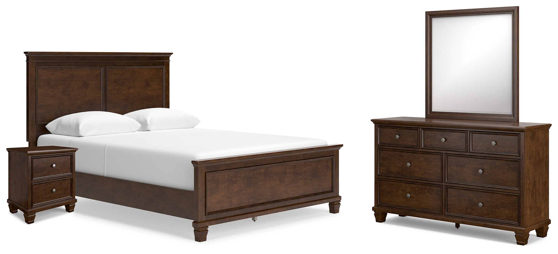 Best Furniture Outlet - Ashley Furniture - Danabrin Bedroom - Queen Panel Bed, Dresser, Mirror and Nightstand / Brown - B685B15