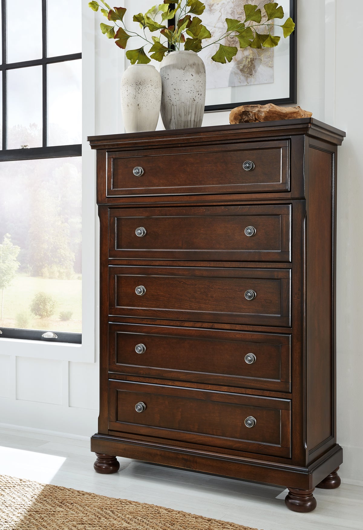 Best Furniture Outlet - Ashley Furniture - Porter Bedroom - Queen Sleigh Bed / Rustic Brown - B697B48