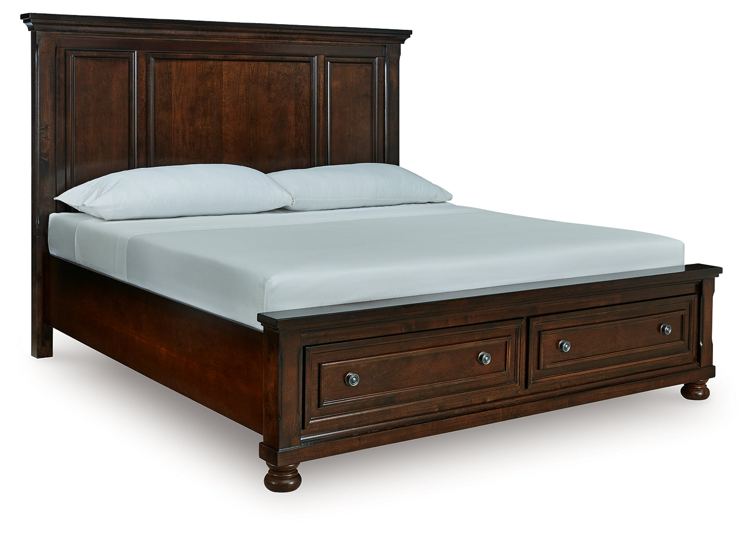 Best Furniture Outlet - Ashley Furniture - Porter Bedroom - California King Panel Storage Bed / Rustic Brown - B697B46