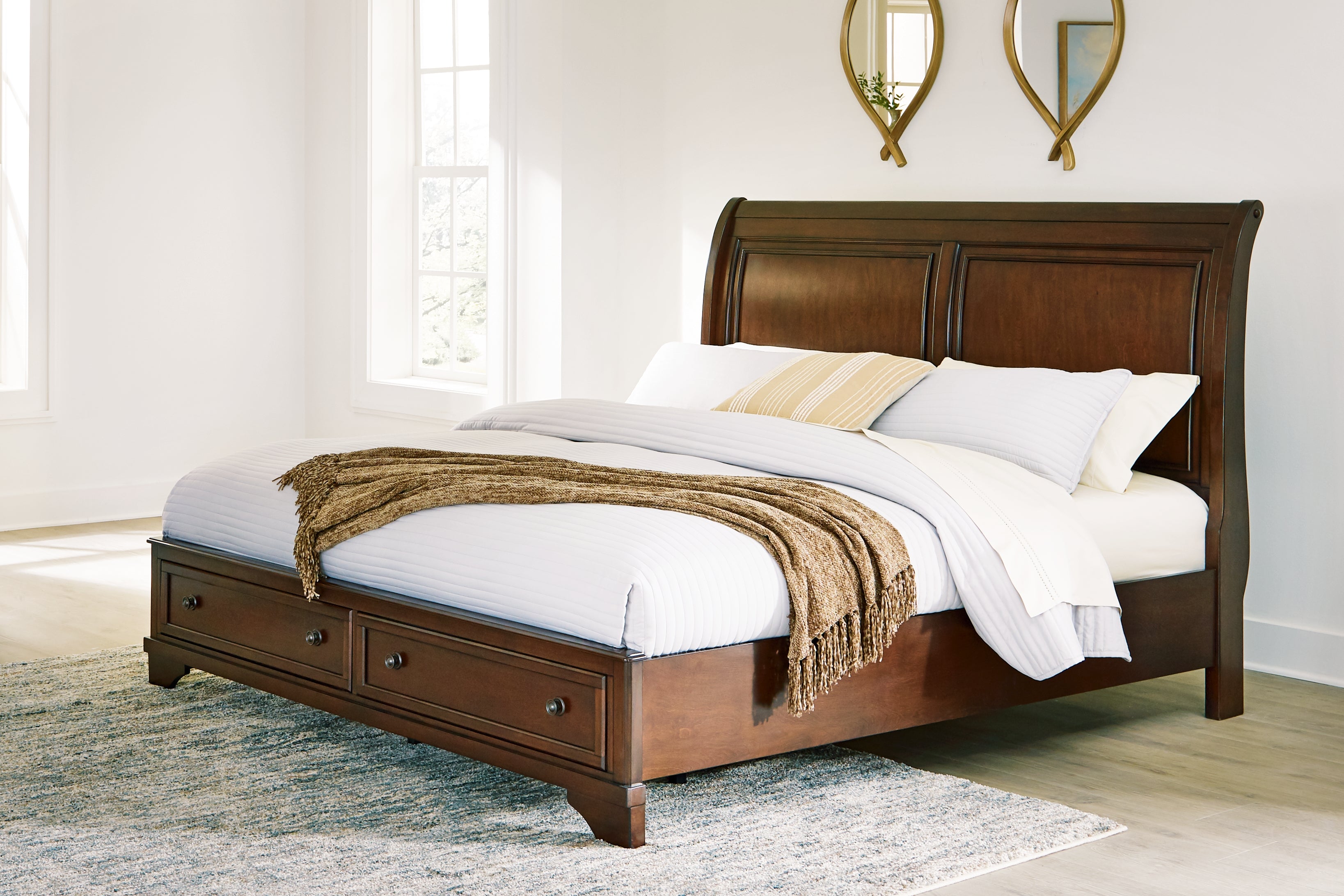 Best Furniture Outlet - Ashley Furniture - Trellington Bedroom - Queen Sleigh Storage Bed / Brown - B716B1