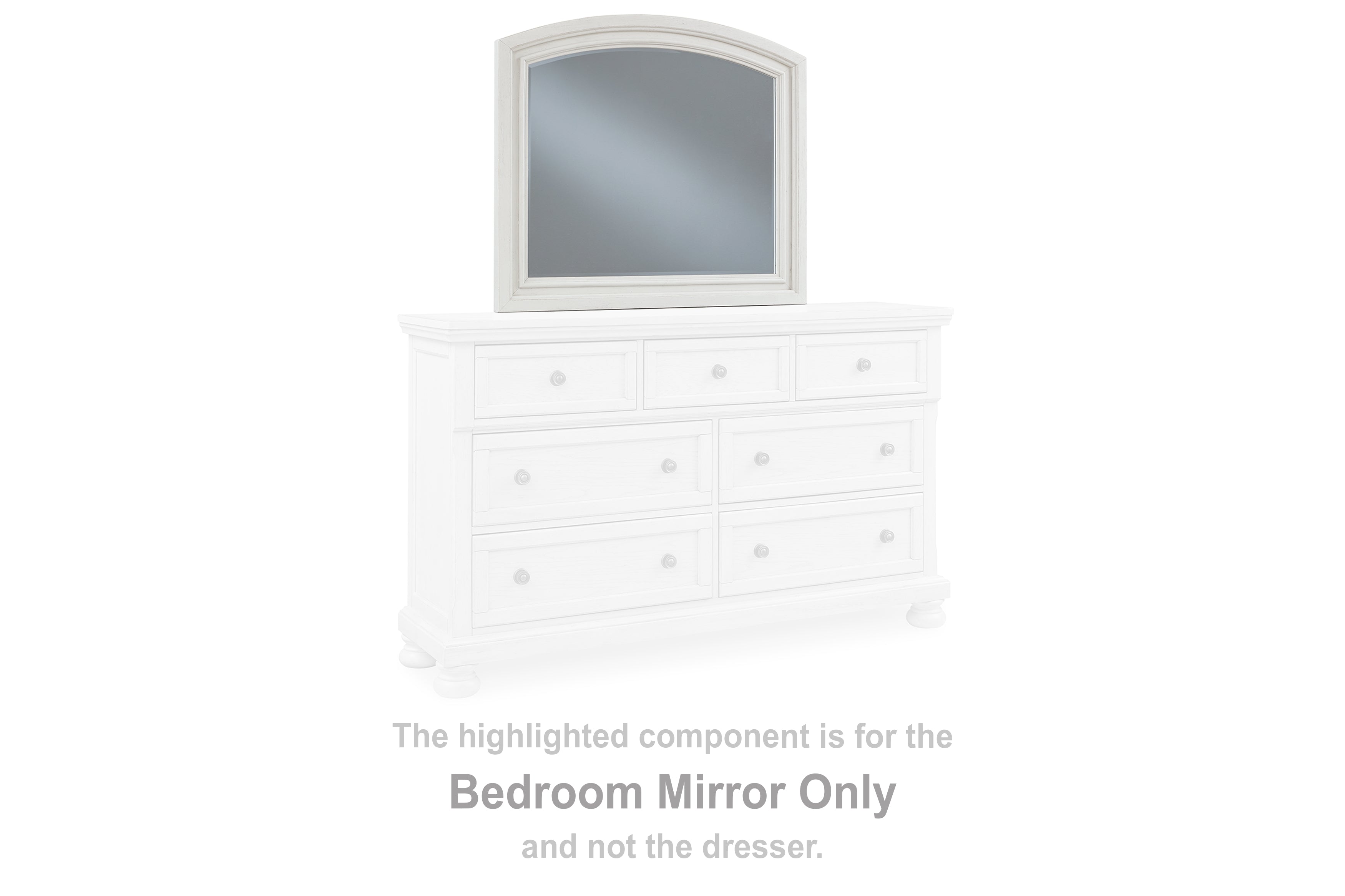 Best Furniture Outlet - Ashley Furniture - Robbinsdale Bedroom - Bedroom Mirror / Antique White - B742-36