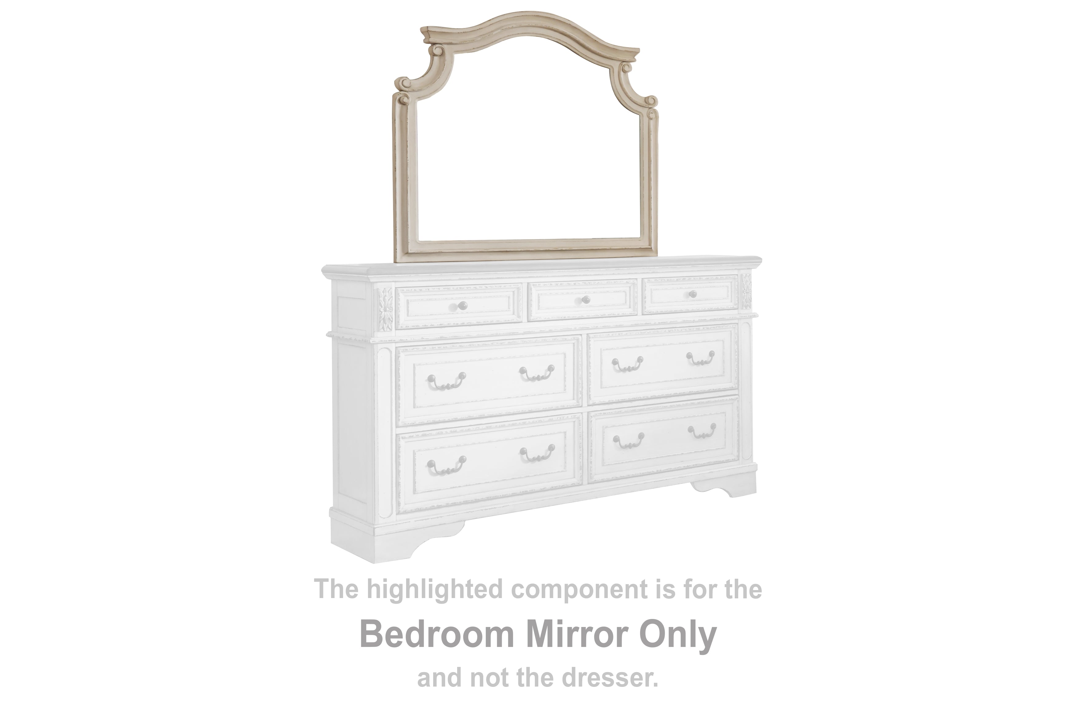 Best Furniture Outlet - Ashley Furniture - Realyn Bedroom - Bedroom Mirror / Chipped White - B743-36