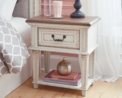Best Furniture Outlet - Ashley Furniture - Realyn Bedroom - Queen Upholstered Storage Bed / Two-tone - B743B18
