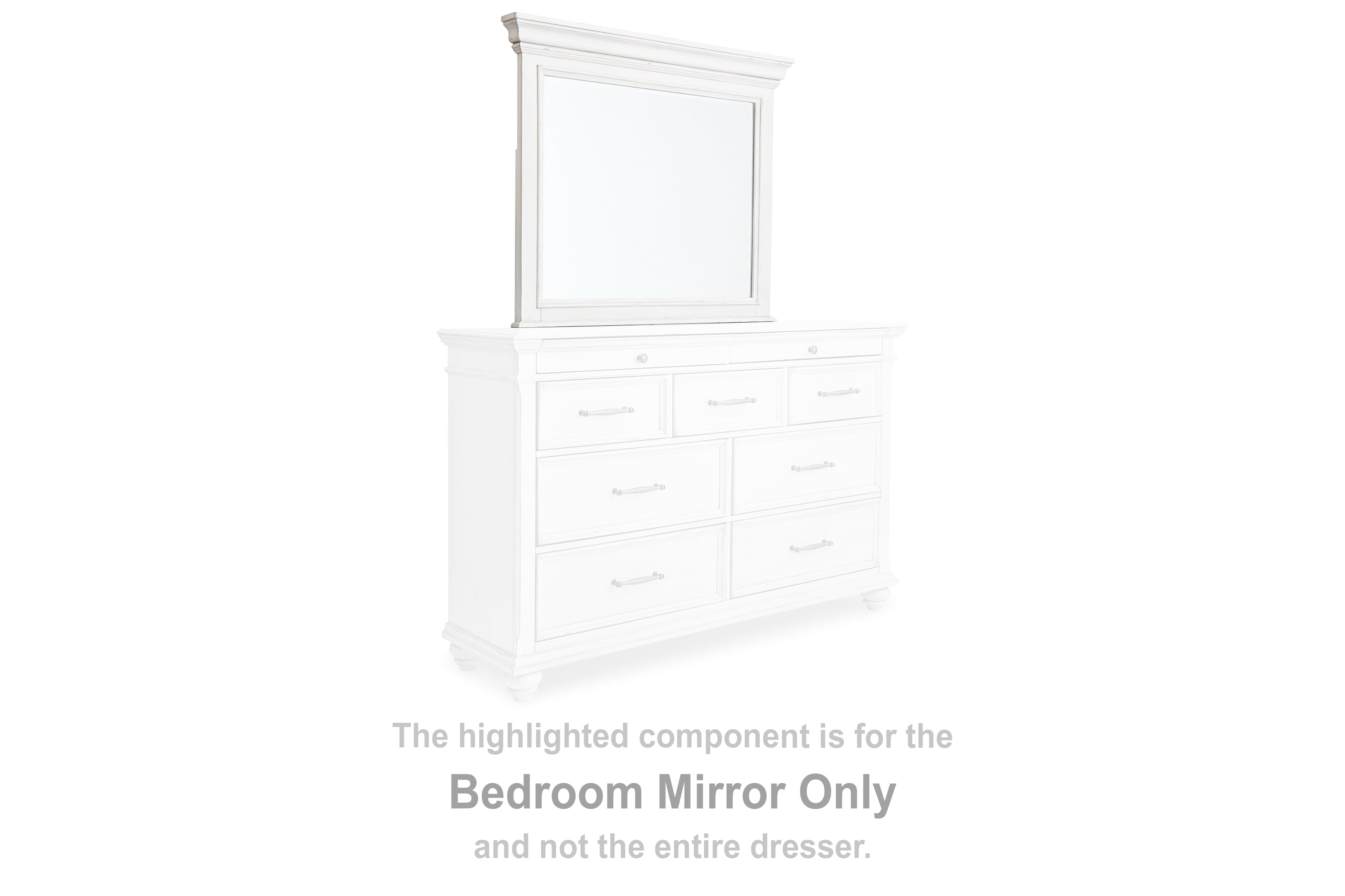 Best Furniture Outlet - Ashley Furniture - Kanwyn Bedroom - Bedroom Mirror / Whitewash - B777-36