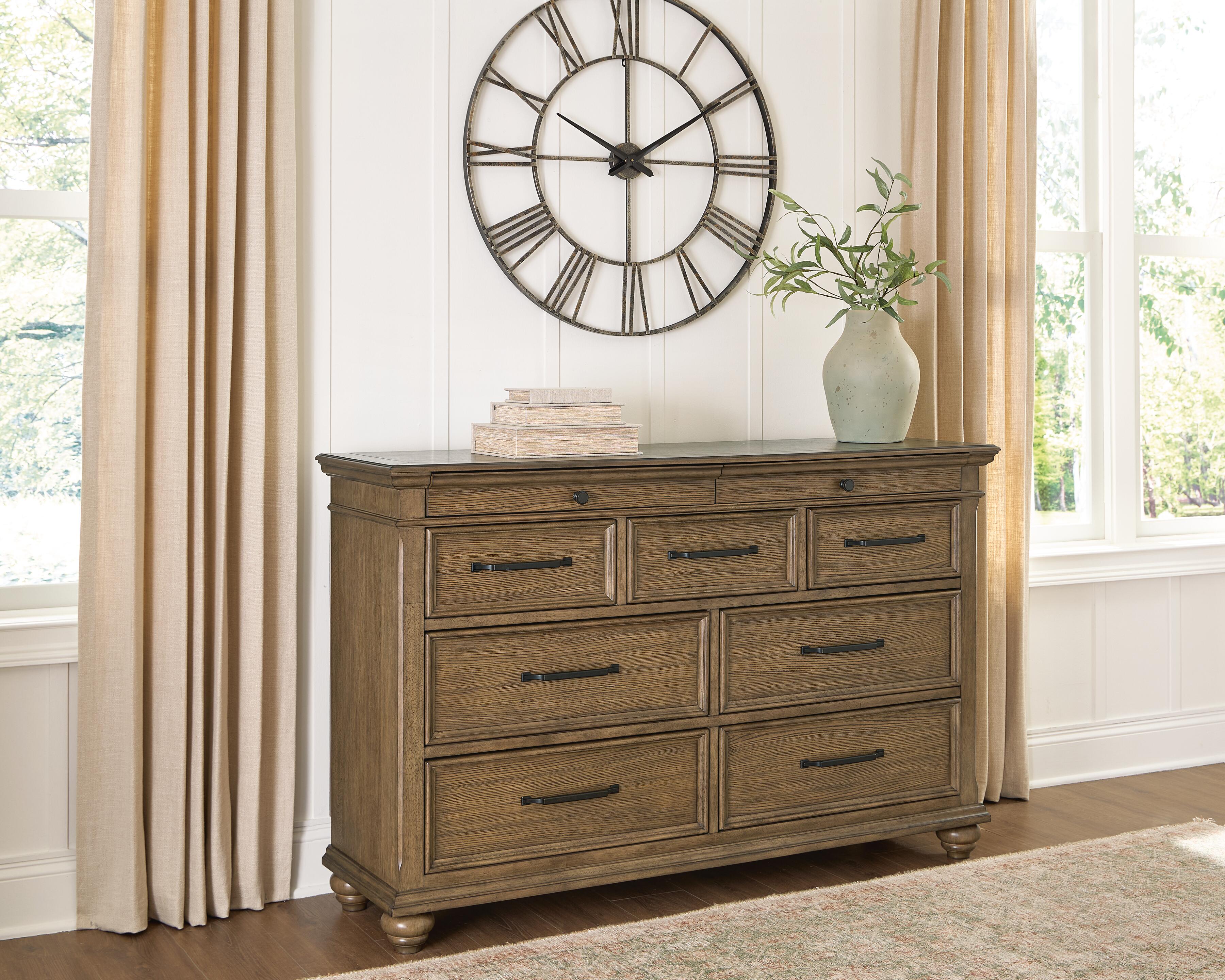 Best Furniture Outlet - Ashley Furniture - Karallin Bedroom - Dresser / Medium Brown - PCB782-31