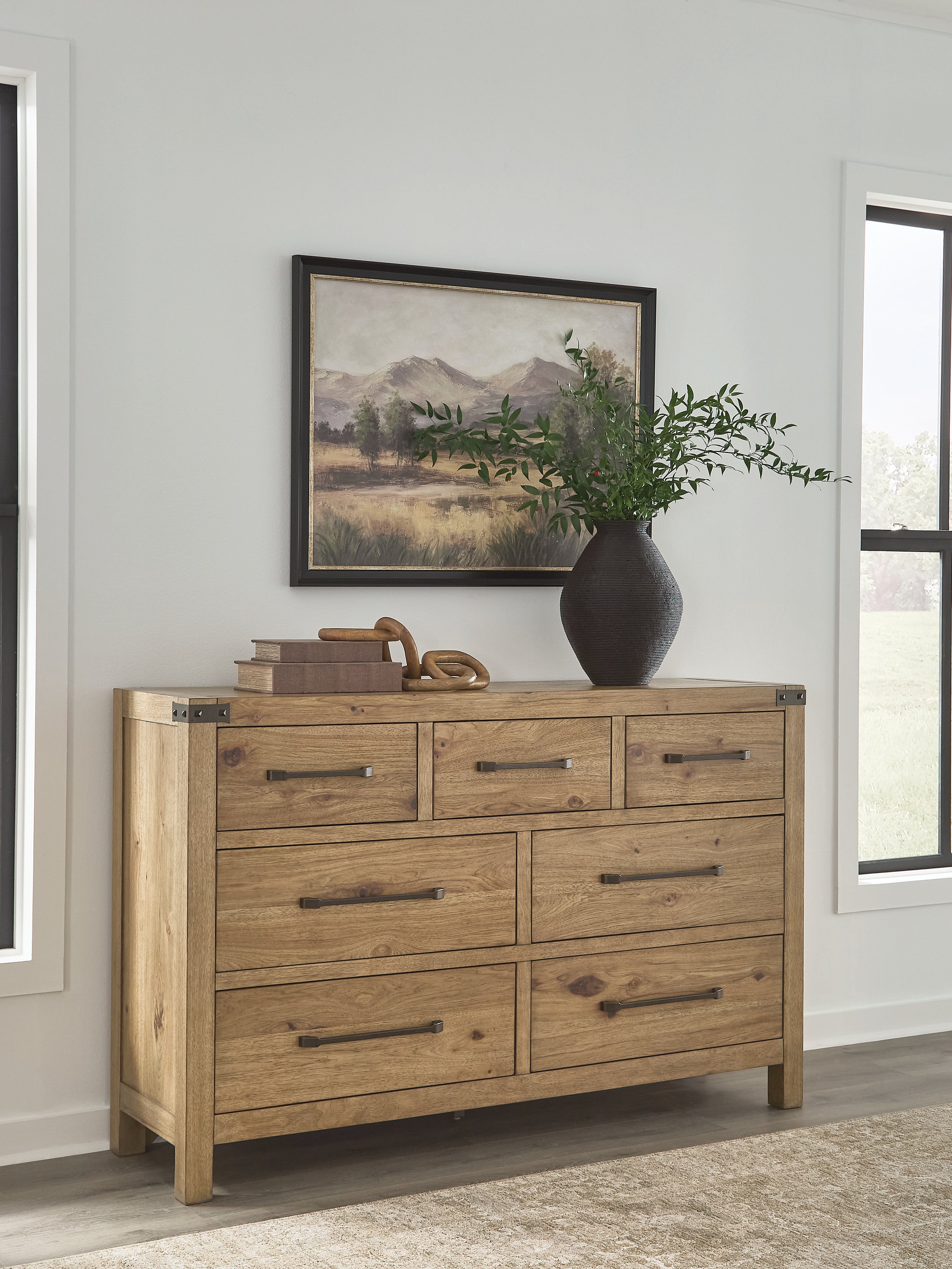 Best Furniture Outlet - Ashley Furniture - Ridgester Bedroom - Dresser / Light Brown - B858-31