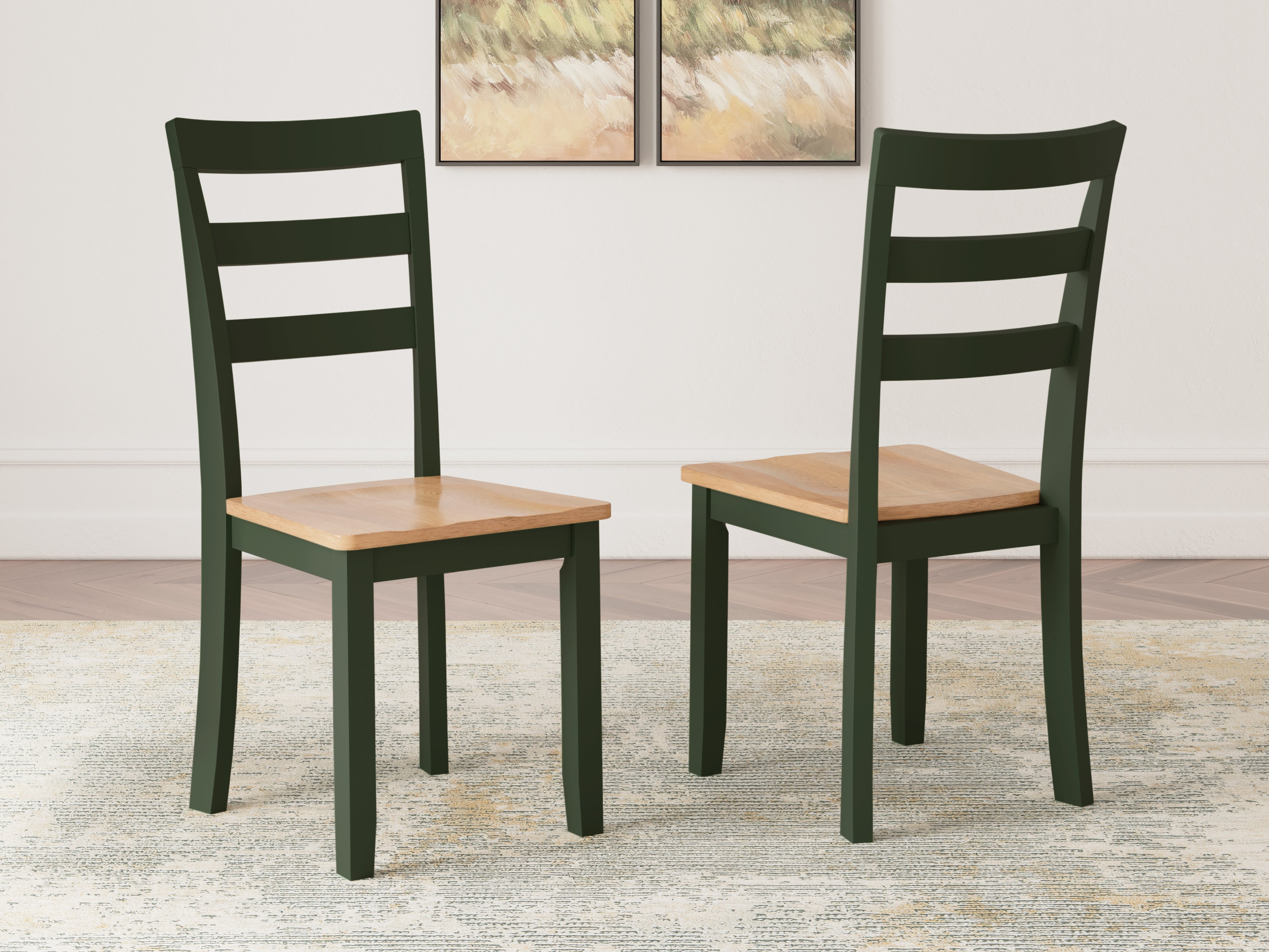 Best Furniture Outlet - Ashley Furniture - Gesthaven Dining Room - Dining Chair (Set of 2) / Natural/Green - D401-01X2