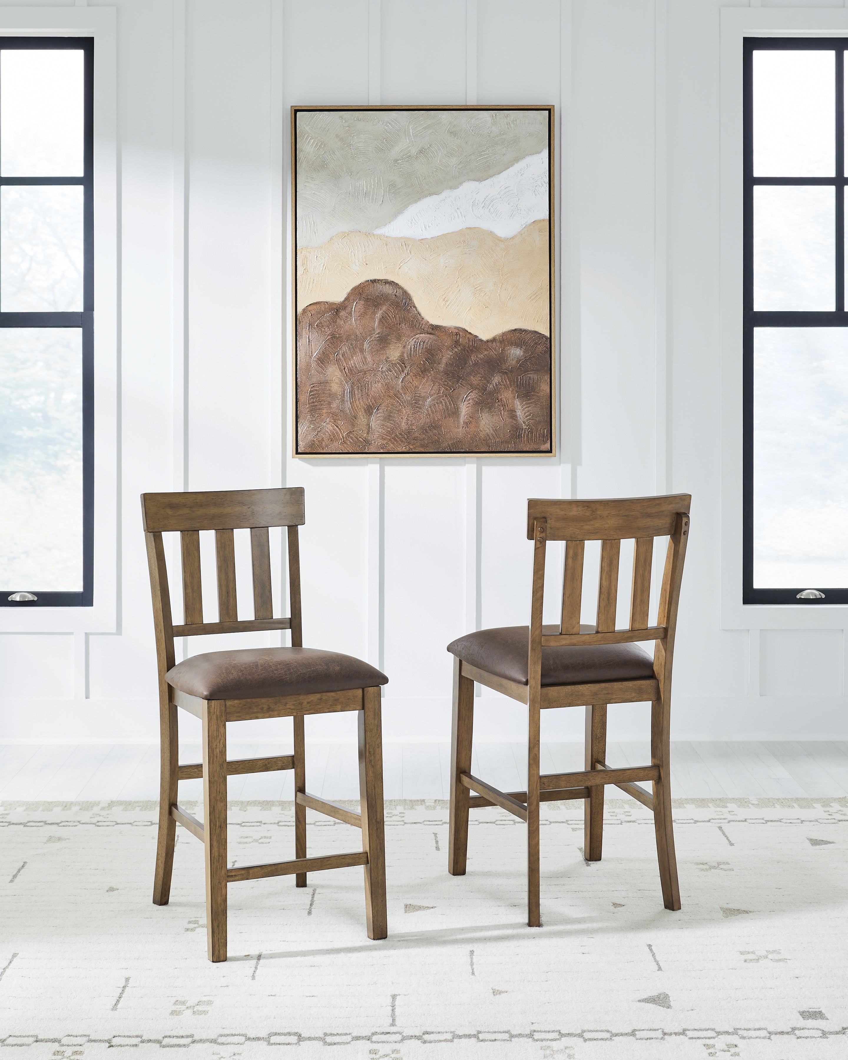 Best Furniture Outlet - Ashley Furniture - Urbinforte Dining Room - Counter Height Barstool (Set of 2) / Light Brown - PCD592-124X2