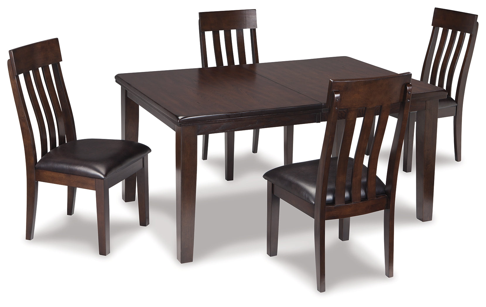 Best Furniture Outlet - Ashley Furniture - Haddigan Dining Room - Dining Table and 4 Chairs / Dark Brown - D596D1