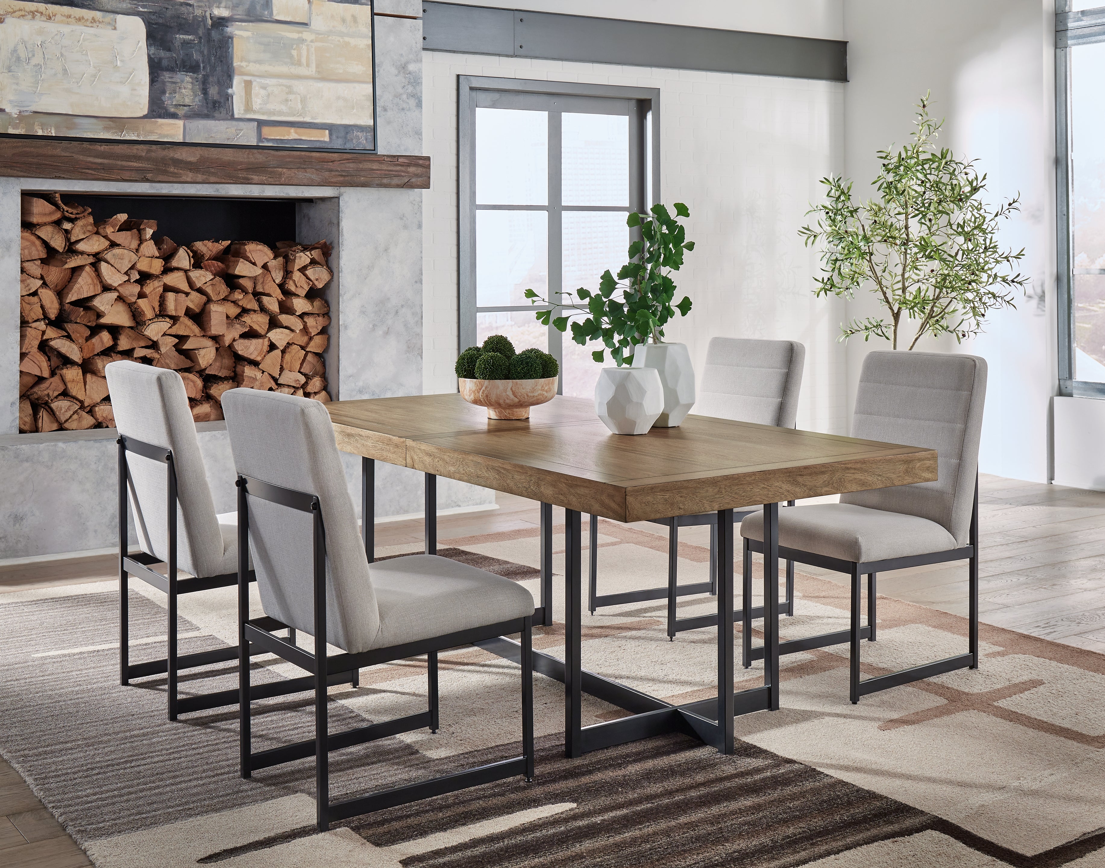 Best Furniture Outlet - Ashley Furniture - Tomtyn Dining Room - Dining Table and 4 Chairs / Light Brown - D622D1