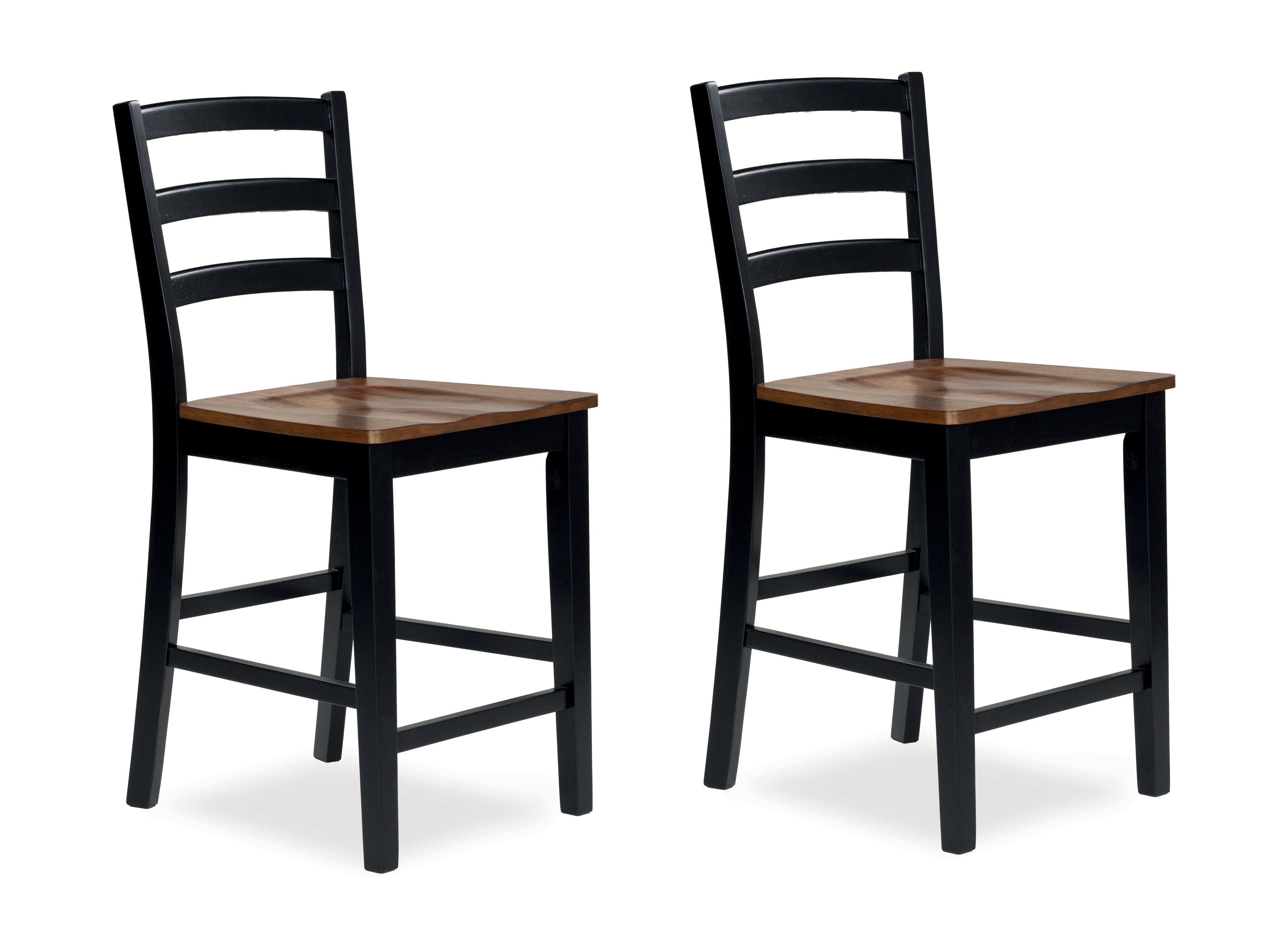 Best Furniture Outlet - Ashley Furniture - Wildenauer Dining Room - Counter Height Barstool (Set of 2) / Brown/Black - D634-124X2
