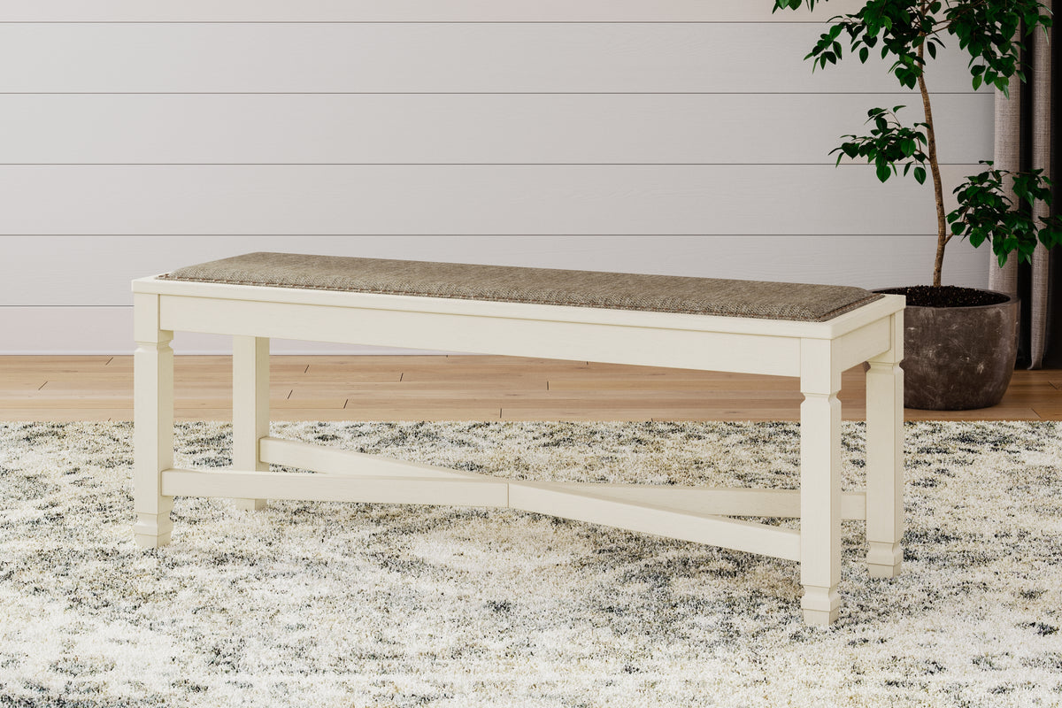 Best Furniture Outlet - Ashley Furniture - Bolanburg Dining Bench - Large UPH Dining Room Bench / Two-tone / 50"W x 15"D x 20"H - D647-00