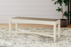Best Furniture Outlet - Ashley Furniture - Bolanburg Dining Bench - Large UPH Dining Room Bench / Two-tone / 50"W x 15"D x 20"H - D647-00