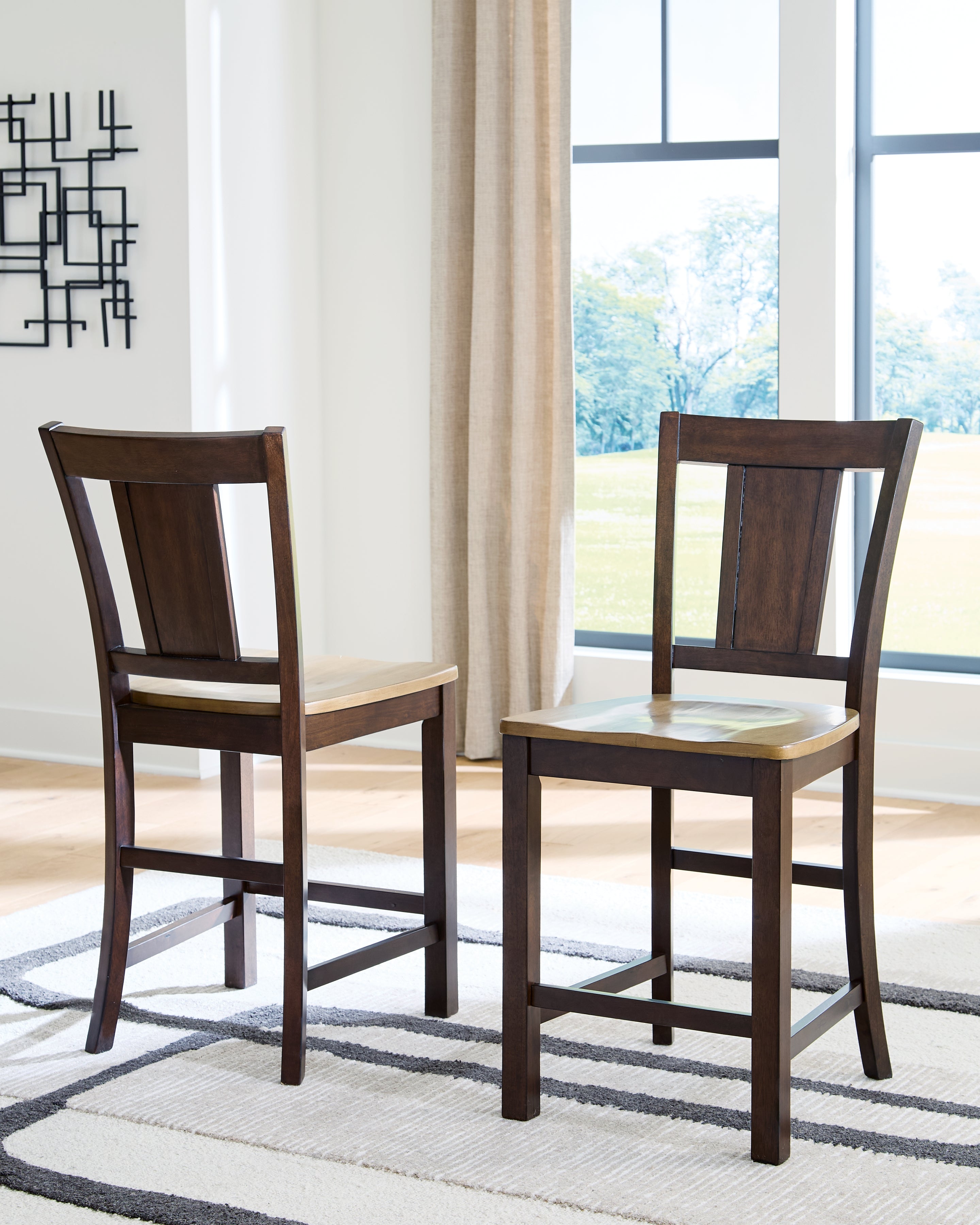 Best Furniture Outlet - Ashley Furniture - Rylandeen Dining Room - Counter Height Barstool (Set of 2) / Light Brown/Dark Brown - PCD651-124X2