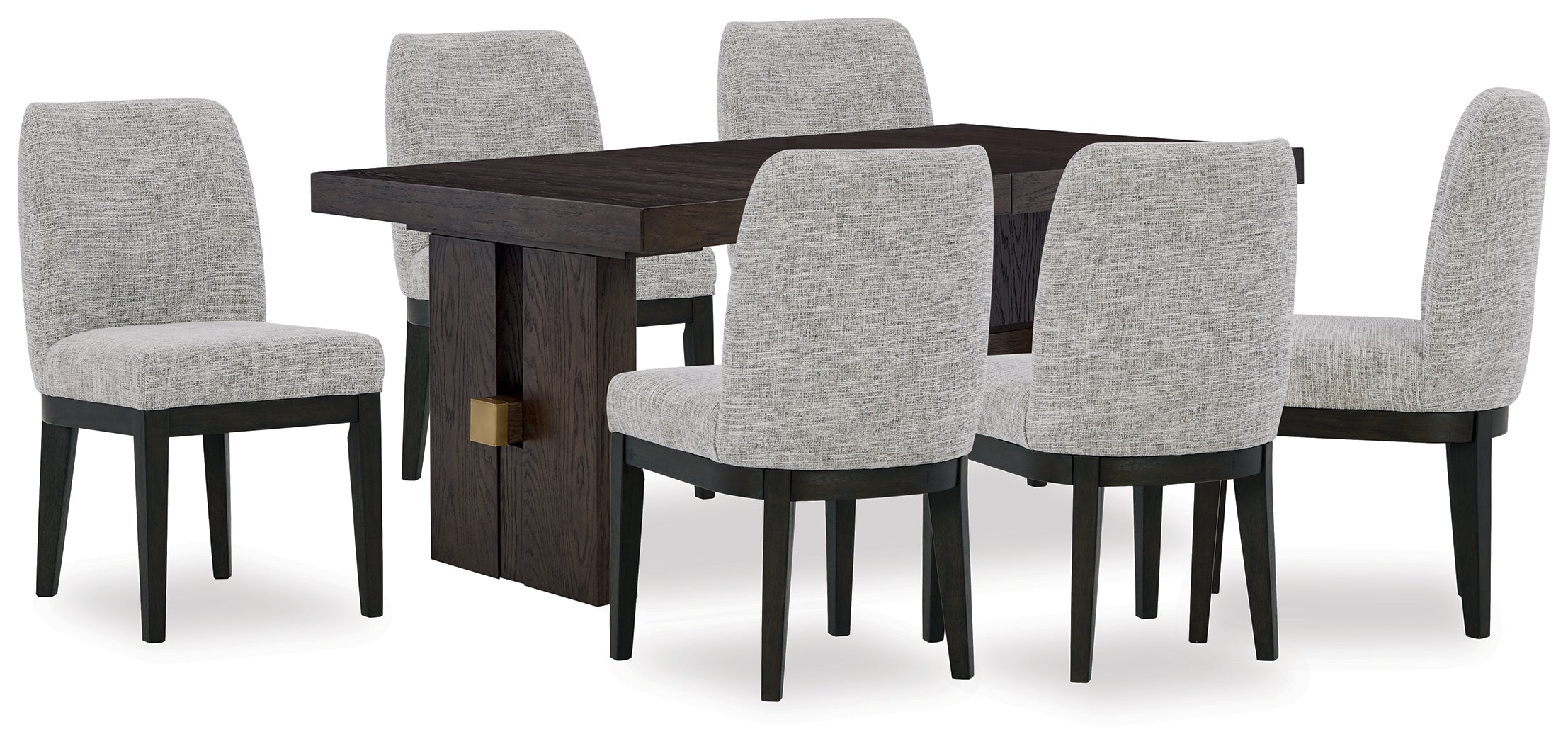 Best Furniture Outlet - Ashley Furniture - Burkhaus Dining Room - Dining Table and 6 Chairs / Dark Brown - D984D8