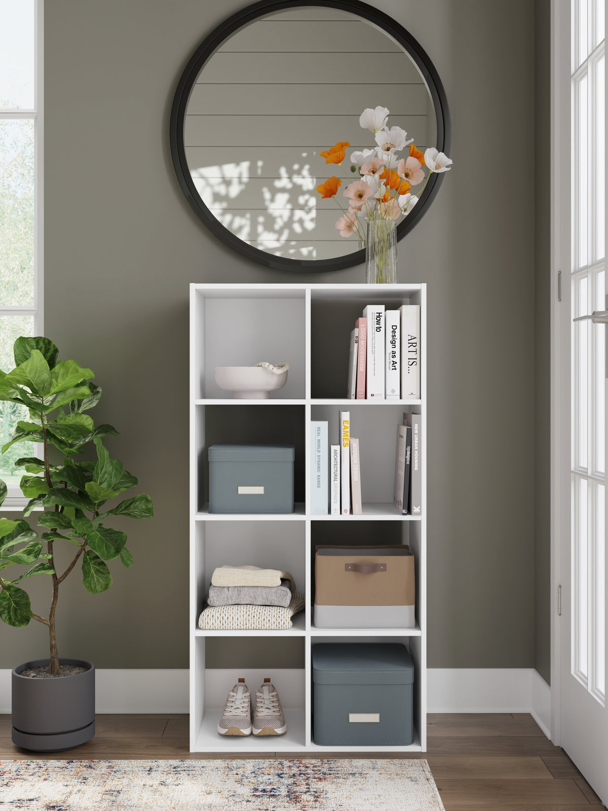 Best Furniture Outlet - Ashley Furniture - Onita Eight Cube Organizer - Eight Cube Organizer / White - EA9630-4X2
