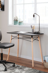 Best Furniture Outlet - Ashley Furniture - Jaspeni Office Desk - Home Office Desk / White/Natural - H020-110