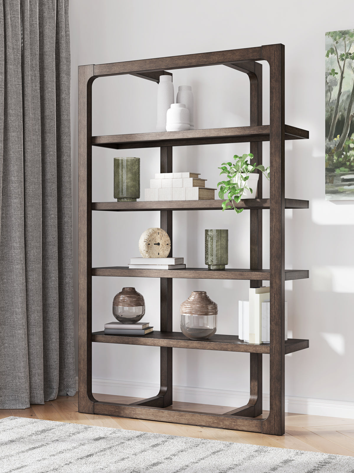 Best Furniture Outlet - Ashley Furniture - Breckington Bookcase - Bookcase / Dark Brown - H556-70