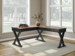 Best Furniture Outlet - Ashley Furniture - Wildenauer Office Desk - Home Office Desk / Brown/Black - H664H2