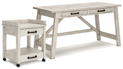 Best Furniture Outlet - Ashley Furniture - Carynhurst Home Office Desk and Printer Stand - Home Office Desk and Printer Stand - H755H1