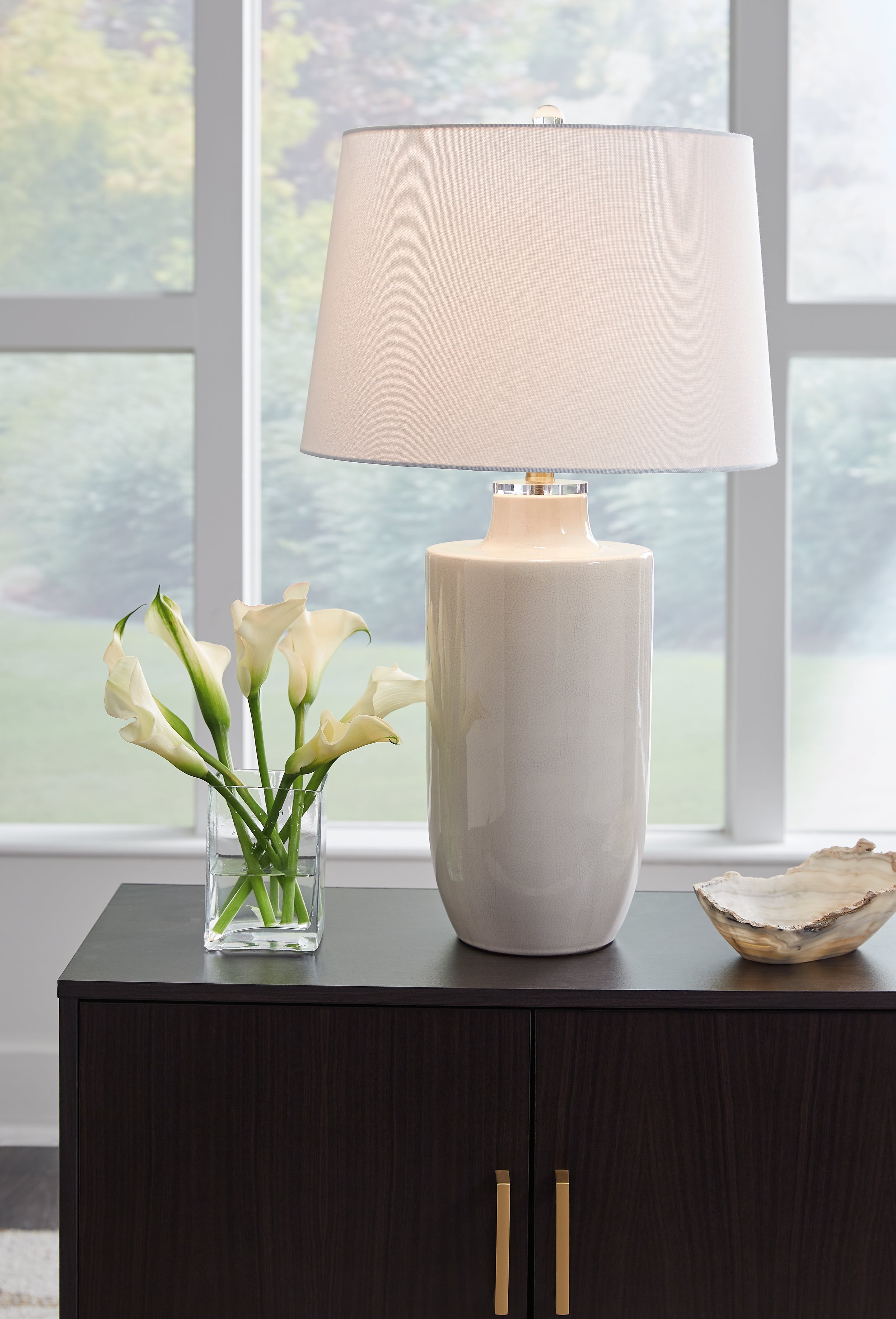 Best Furniture Outlet - Ashley Furniture - Cylener Lighting - Ceramic Table Lamp (1/CN) / Off White - L100794