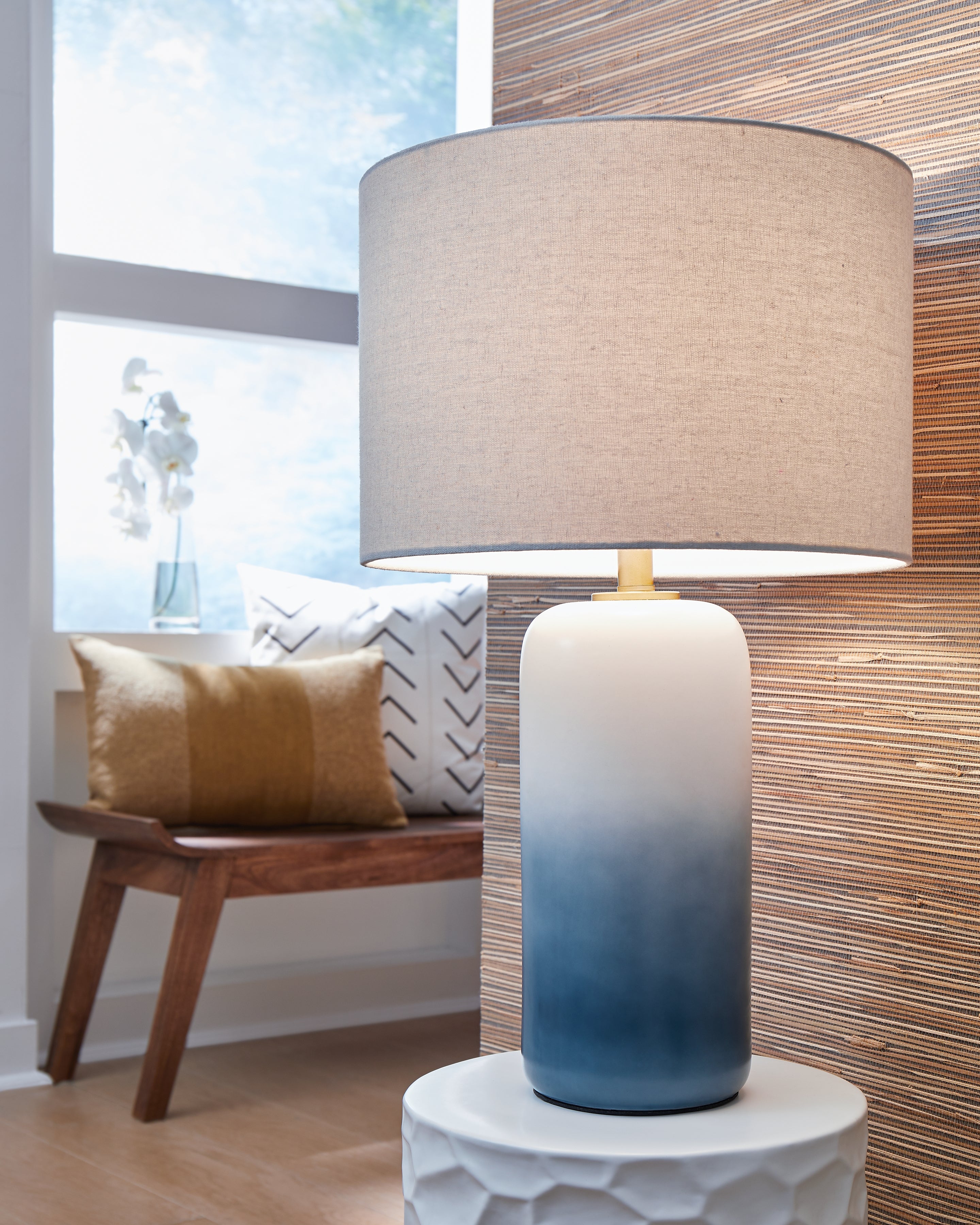 Best Furniture Outlet - Ashley Furniture - Lemrich Lighting - Table Lamp (Set of 2) / White/Teal - L123874X2
