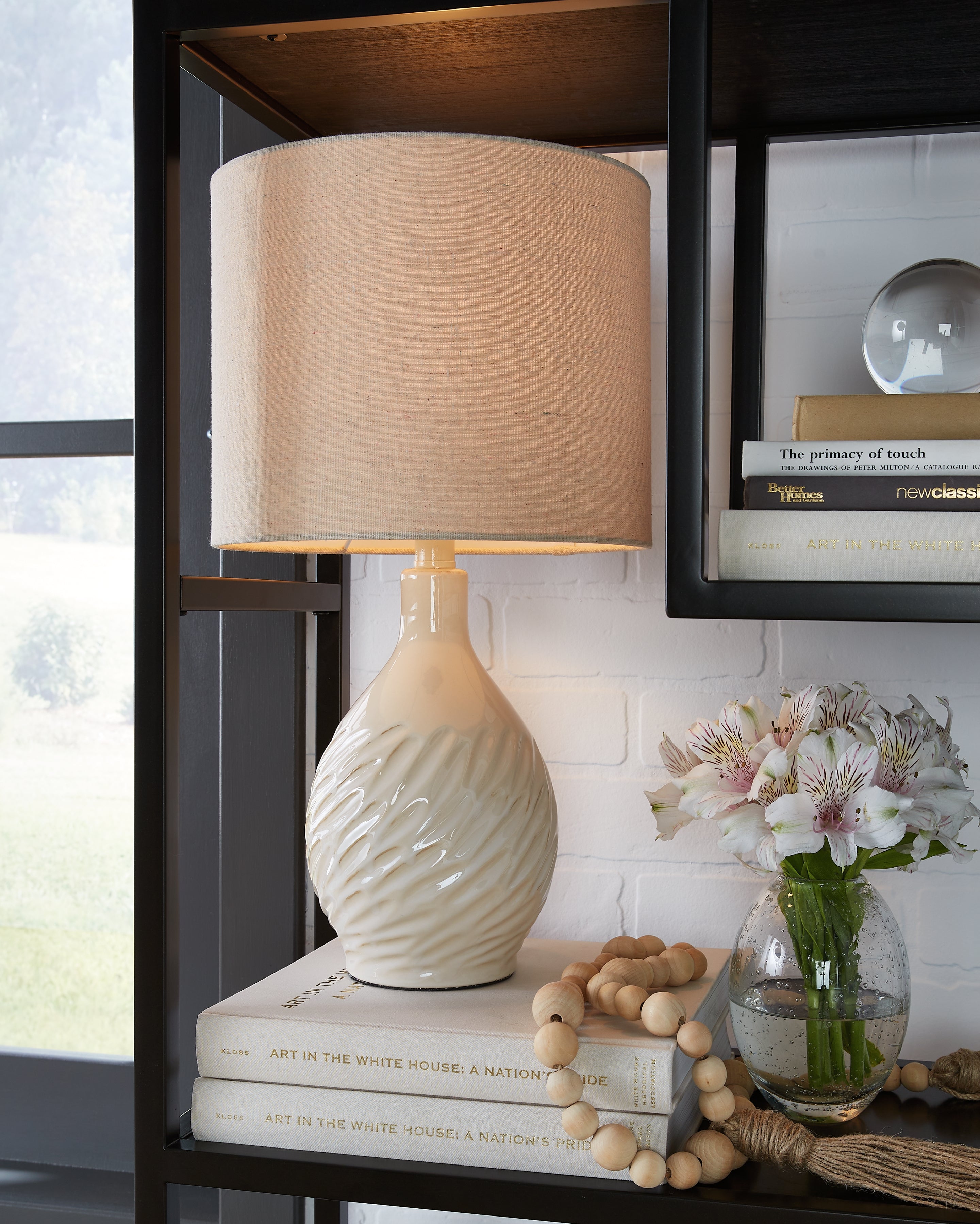 Best Furniture Outlet - Ashley Furniture - Garinton Lighting - Table Lamp (Set of 2) / Cream - L180194X2