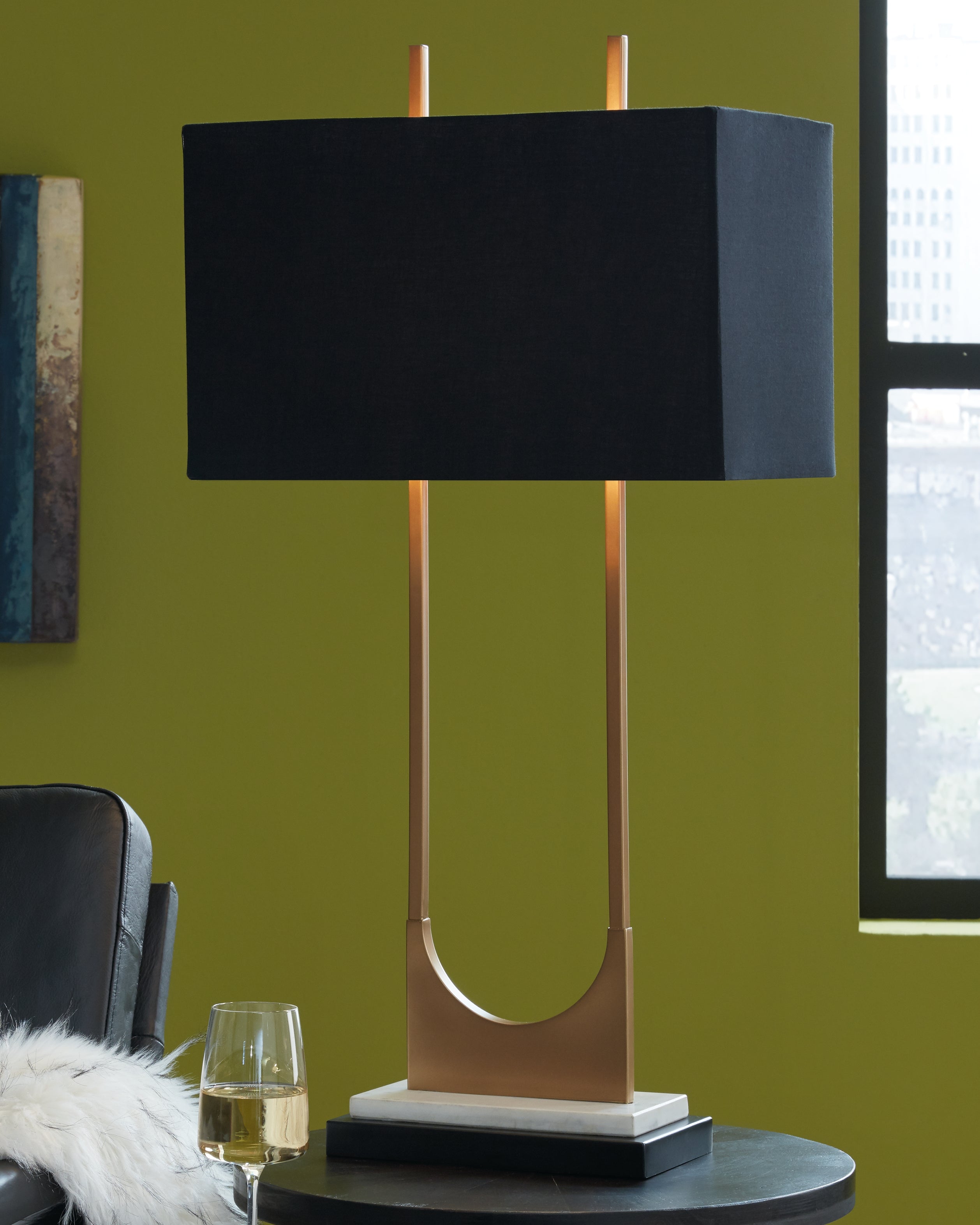 Best Furniture Outlet - Ashley Furniture - Malana Lighting - Table Lamp (Set of 2) / Brass Finish - L208254X2