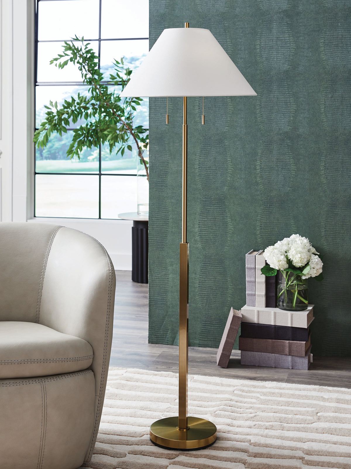 Best Furniture Outlet - Ashley Furniture - Haigwood Lighting - Metal Table Lamp (1/CN) / Gold Finish - L208474
