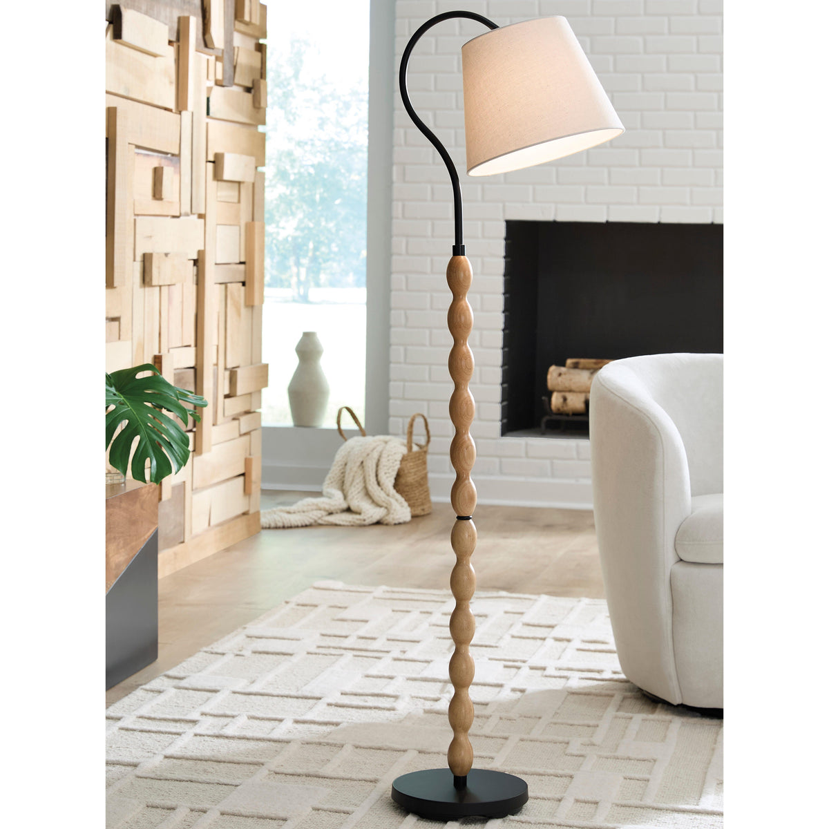 Best Furniture Outlet - Ashley Furniture - Corinwell Lighting - Wood Floor Lamp (1/CN) - L329131