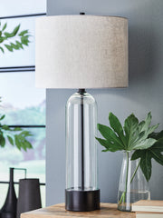Best Furniture Outlet - Ashley Furniture - Kerrbrook Lighting - Glass Table Lamp (1/CN) / Clear/Black - L430944