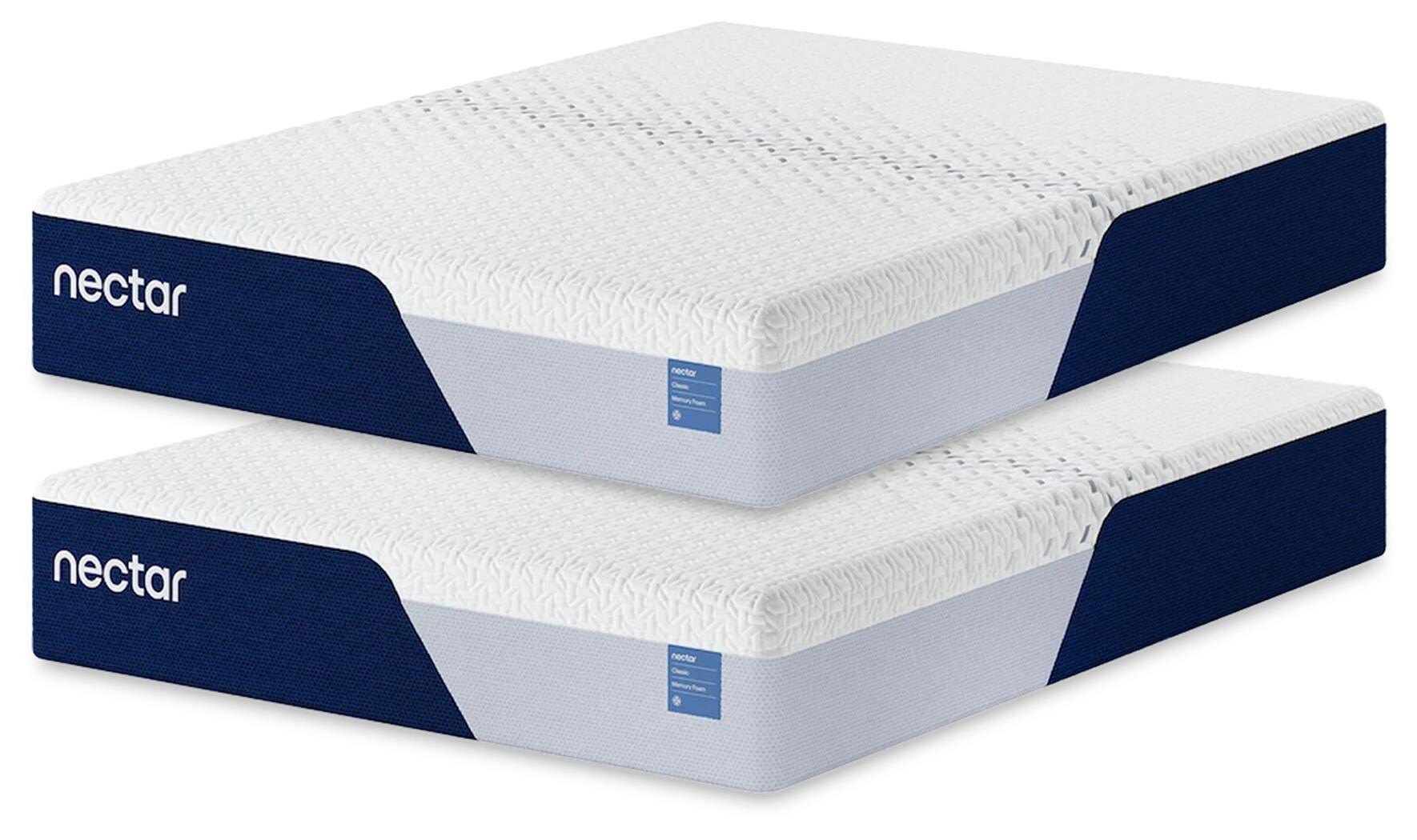 Best Furniture Outlet - Ashley Furniture - Nectar Classic Memory Foam Bedroom - 2 Twin XL Mattresses - M125M1