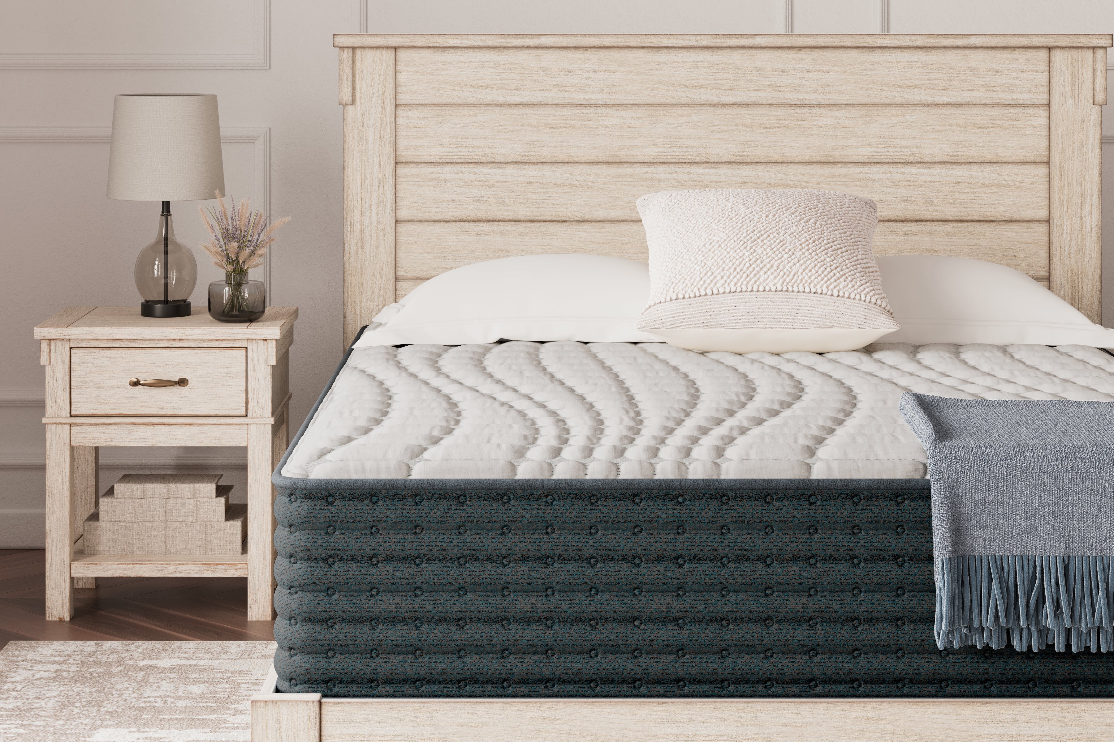 Best Furniture Outlet - Ashley Furniture - Hybrid 1300 Mattresses - Queen / White - M43631
