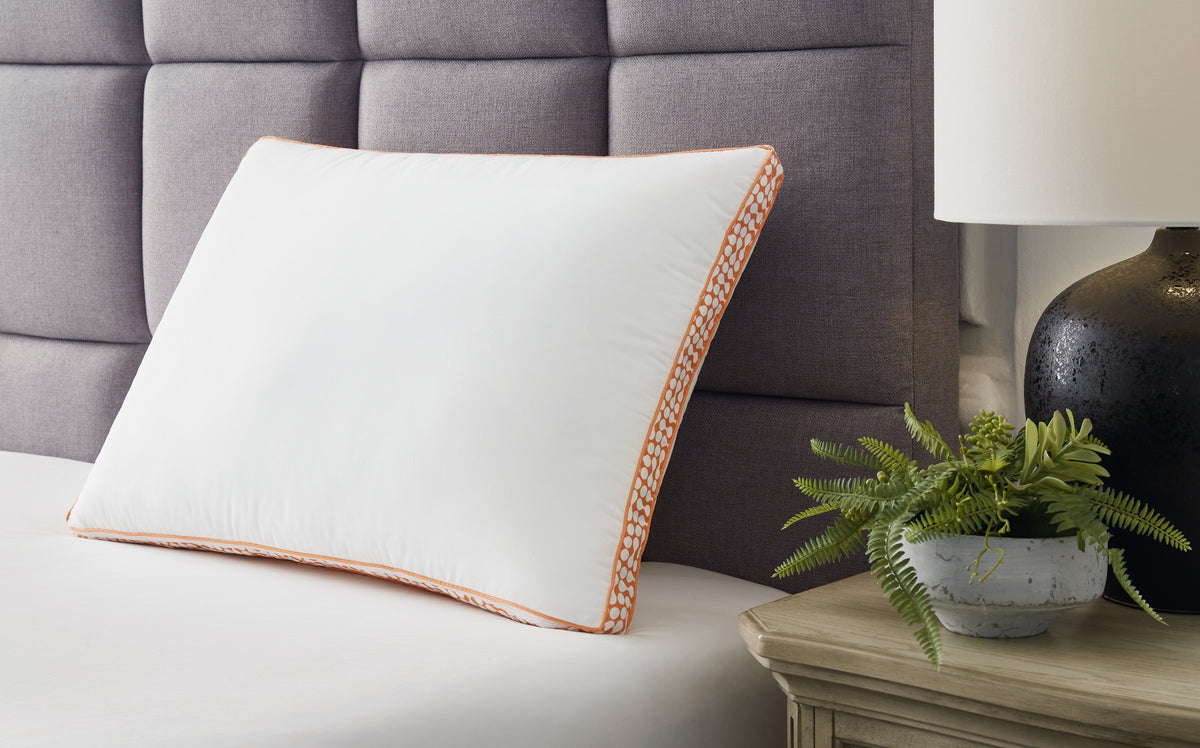 Best Furniture Outlet - Ashley Furniture - Zephyr 2.0 Pillows - 3-in-1 Pillow (6/CS) / White/Orange - M52112