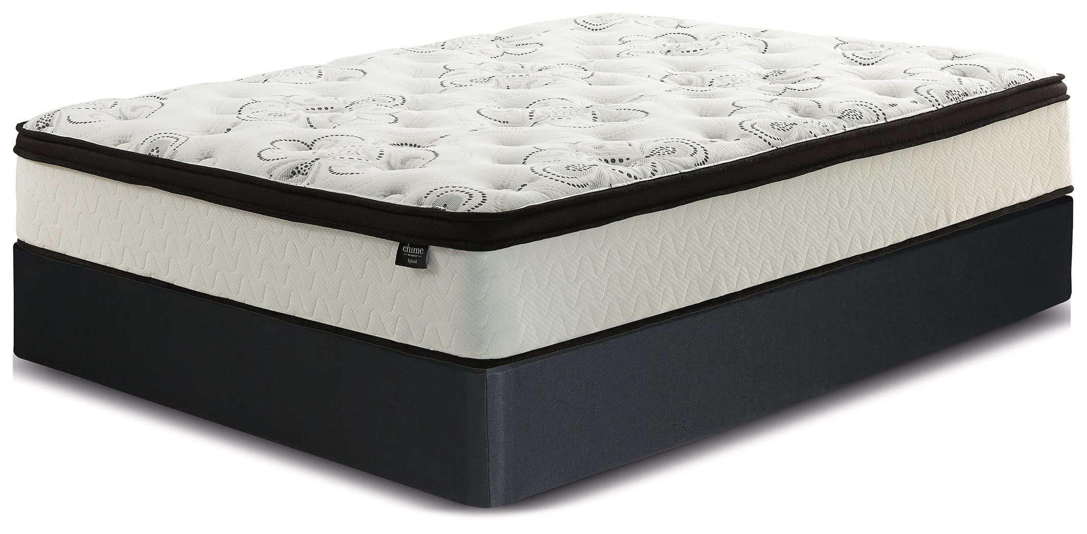 Best Furniture Outlet - Ashley Furniture - Chime 12 Inch Hybrid California King Mattress and Foundation Set - California King Mattress and Foundation Set - M697M1