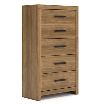 Best Furniture Outlet - Ashley Furniture - Broachmyn Bedroom - Five Drawer Chest / Auburn - PCB1116-46